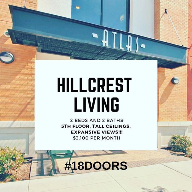 Top floor corner unit located in the Atlas Building in 4th Avenue in Hillcrest.  Check out 18doors.com to see complete details. 
#hillcrest #hillcrestcondos #sandiegopropertymanagement #18doors