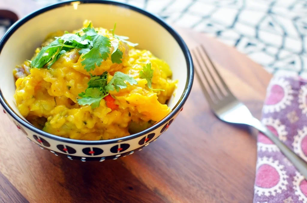 Creamy Sweet Potato & Roasted Vegetable Brown Rice