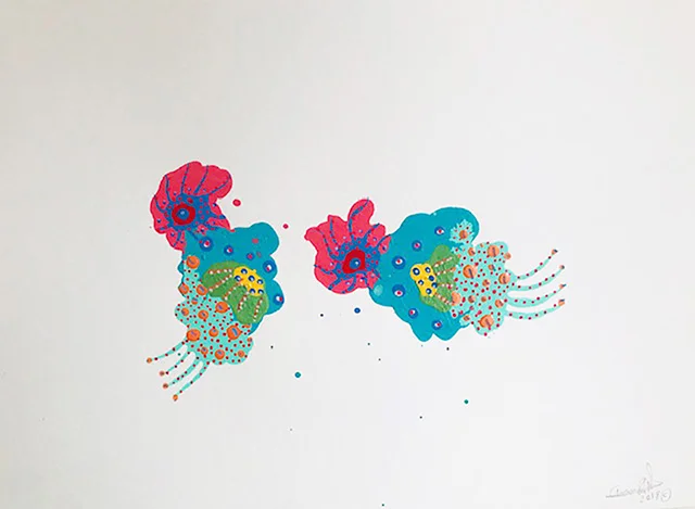 What's the matter? 2018 Acrylic and paint marker on paper 9x12in