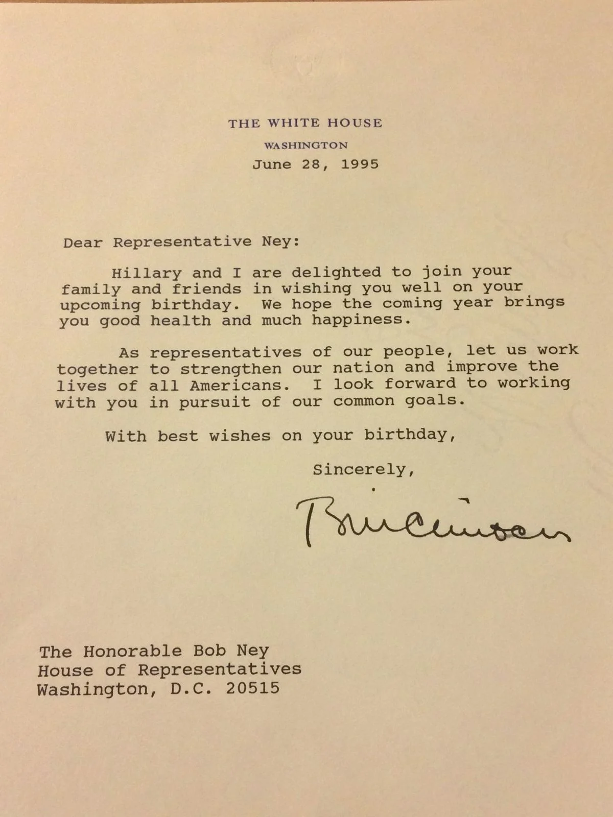BILL CLINTON AUTOGRAPH FOR SALE — American Historical Guild