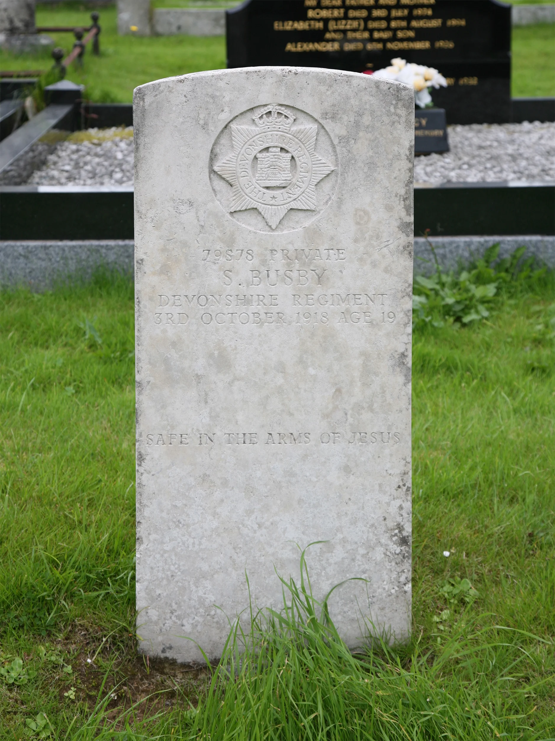 Commonwealth War Graves Commission memorial in Kilbride New Cemetery