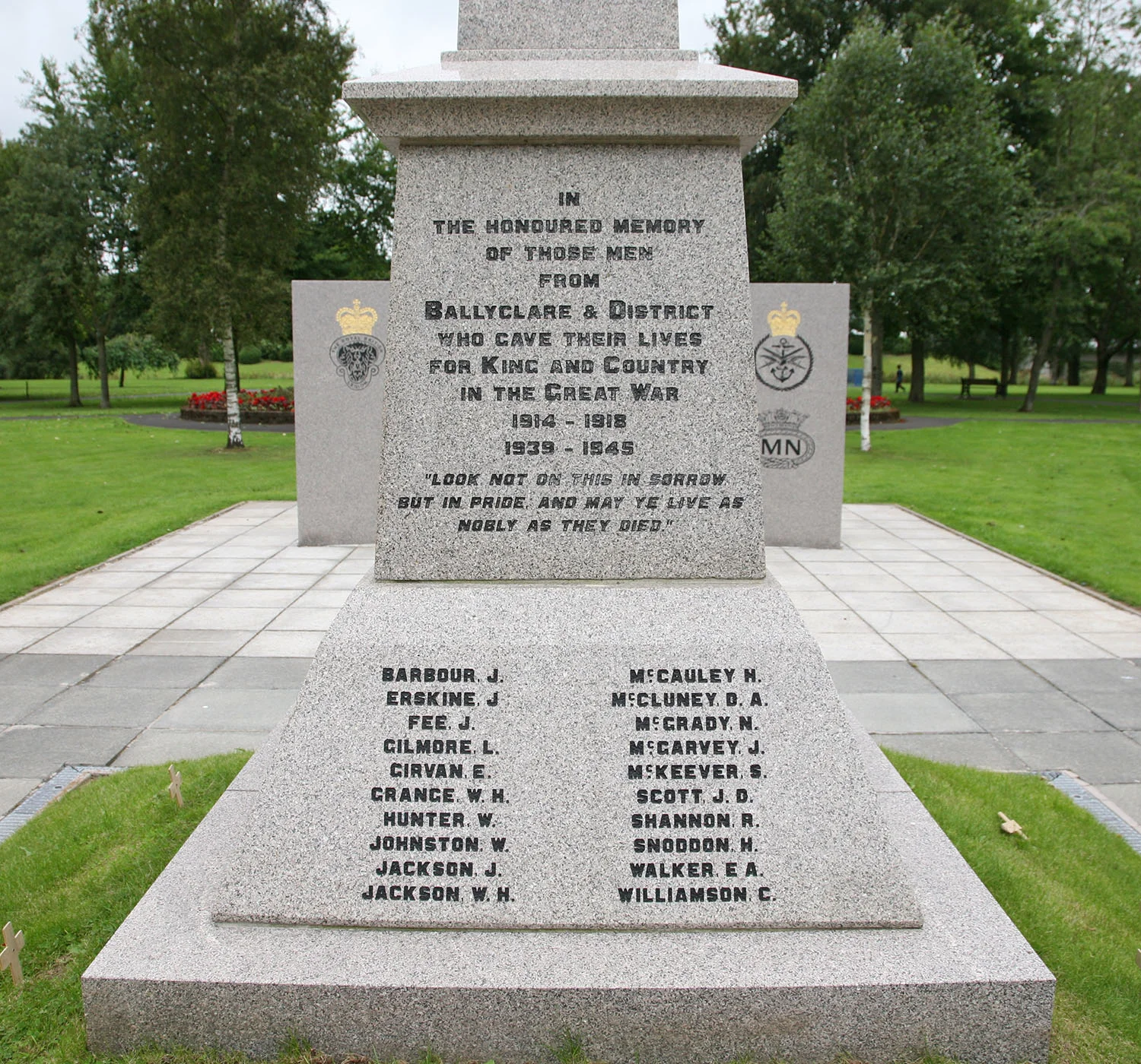 Ballyclare War Memorial - South Face