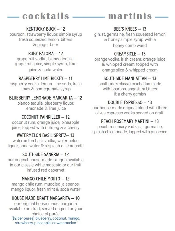 Drink SouthSide Tavern Restaurant in Braintree Restaurants in