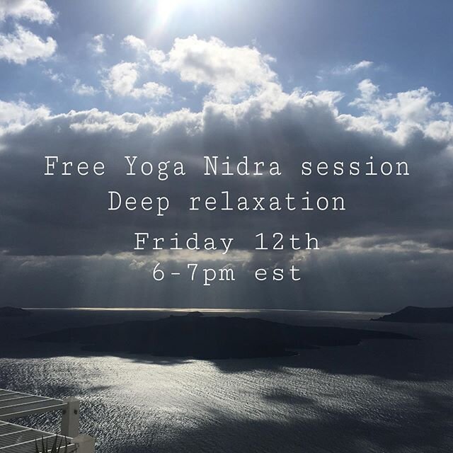 Join us for a FREE YOGA NIDRA SESSION this Friday 12th 6-7pm est. Andrew will be leading this active &amp; healing meditation to completely restore, recharge and rejuvenate the entire system. This session will leave you feeling totally recharged. Ple
