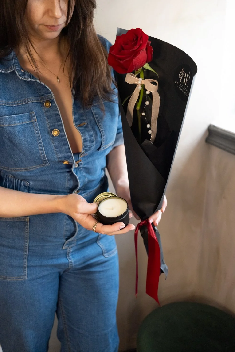 Valentine's - Pearled Rose + Candle Set 🫧