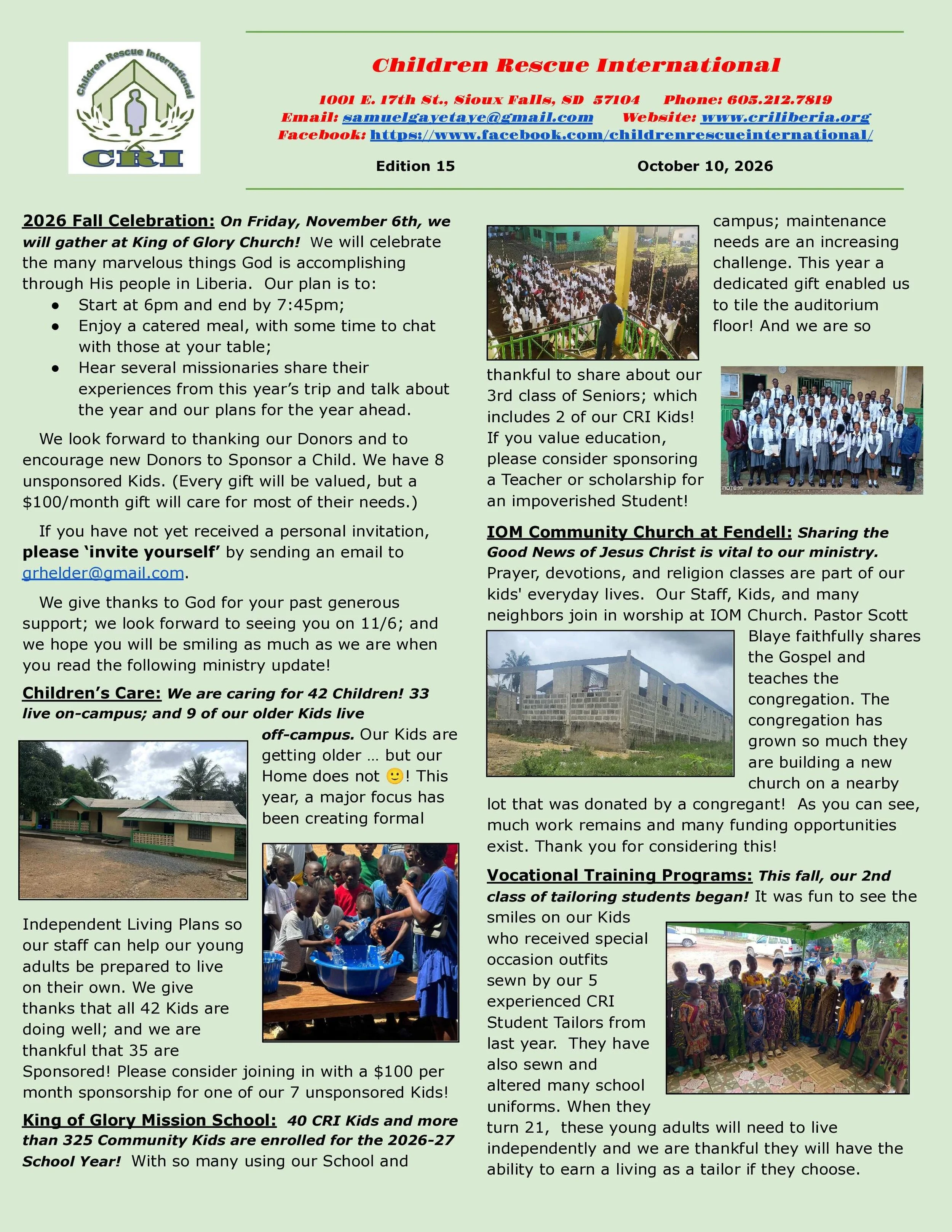 Newsletter - October 10, 2026