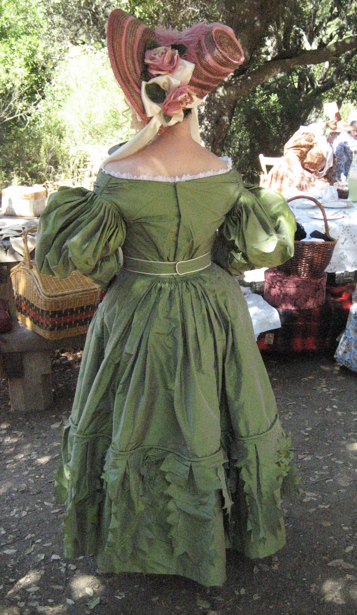 1830s Green Day Dress back.JPG