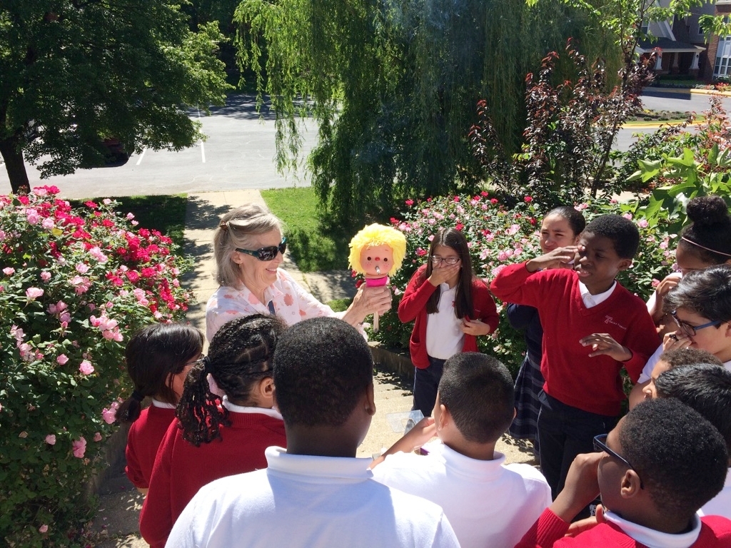 Sharon Klees RN and the Mr. Wroblewski's science students at St. Francis International School, Silver Spring, Maryland, May 16, 2017.