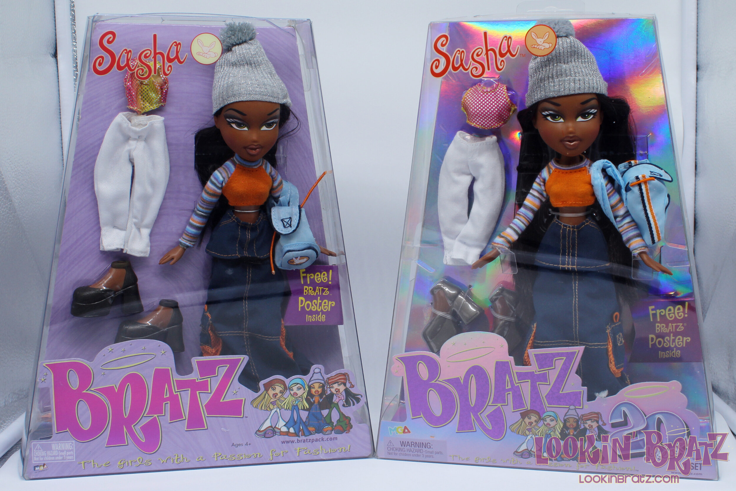 Bratz First Edition 2005 Re-Release vs. 2021 Re-Release Sasha (Front)