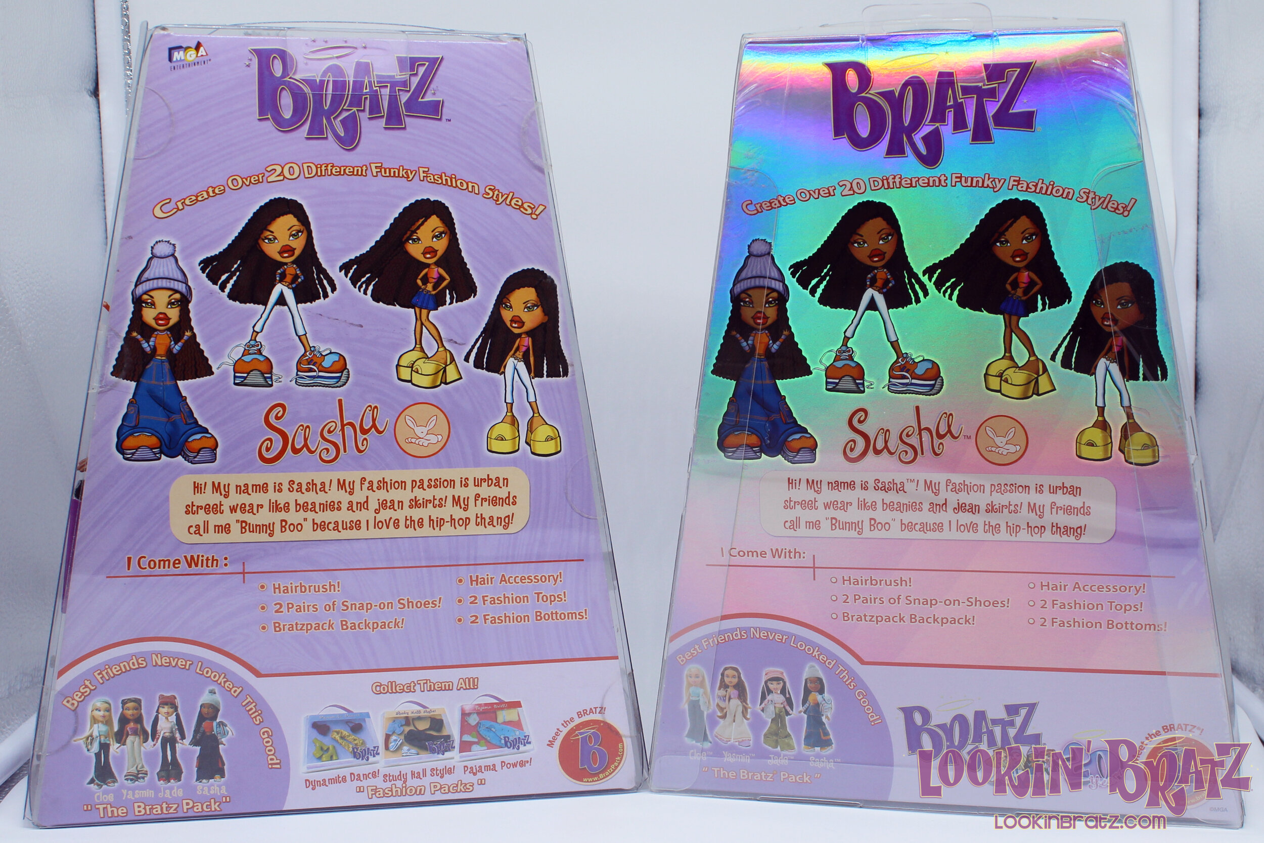 Bratz First Edition 2005 Re-Release vs. 2021 Re-Release Sasha (Back)