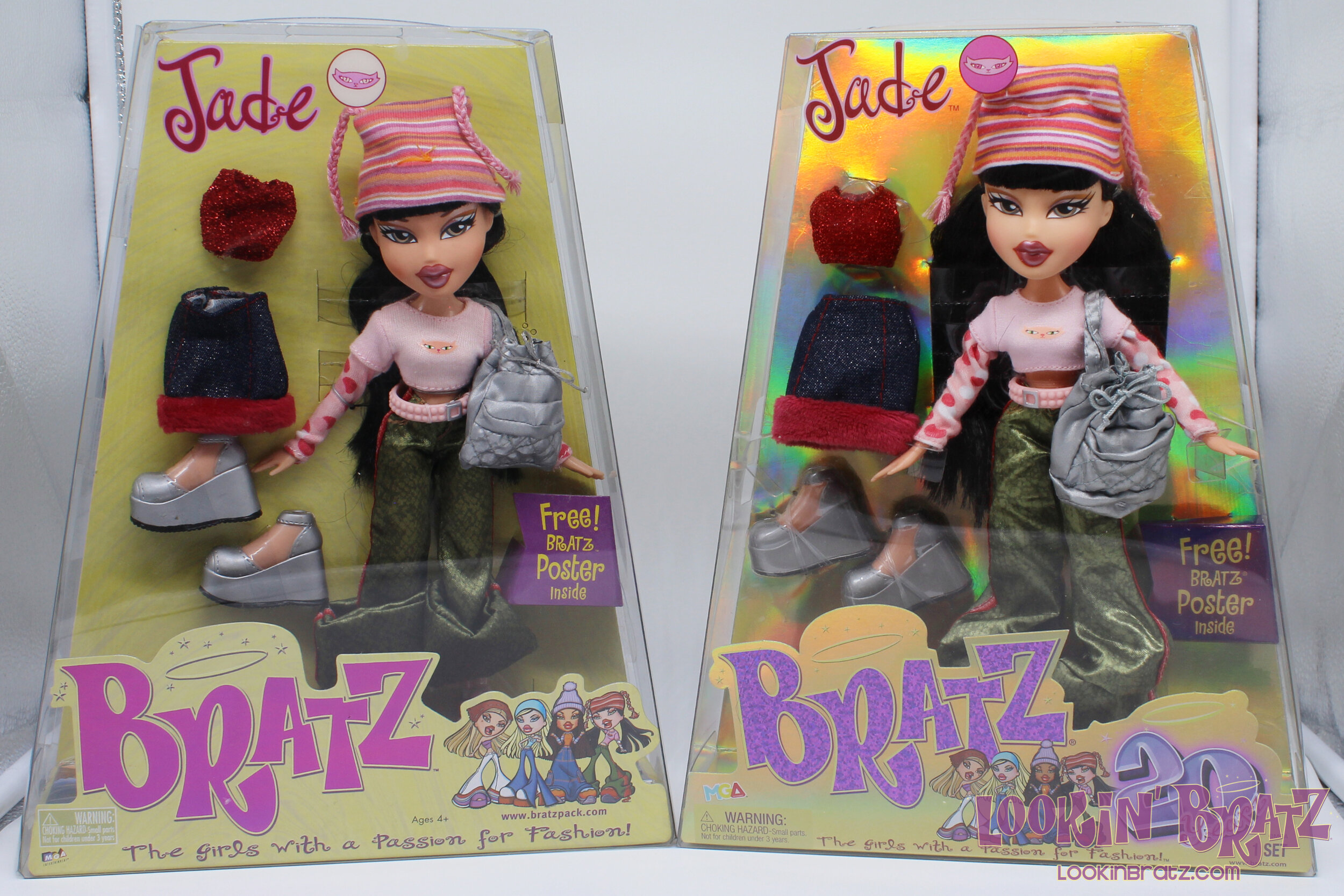Bratz First Edition 2005 Re-Release vs. 2021 Re-Release Jade (Front)