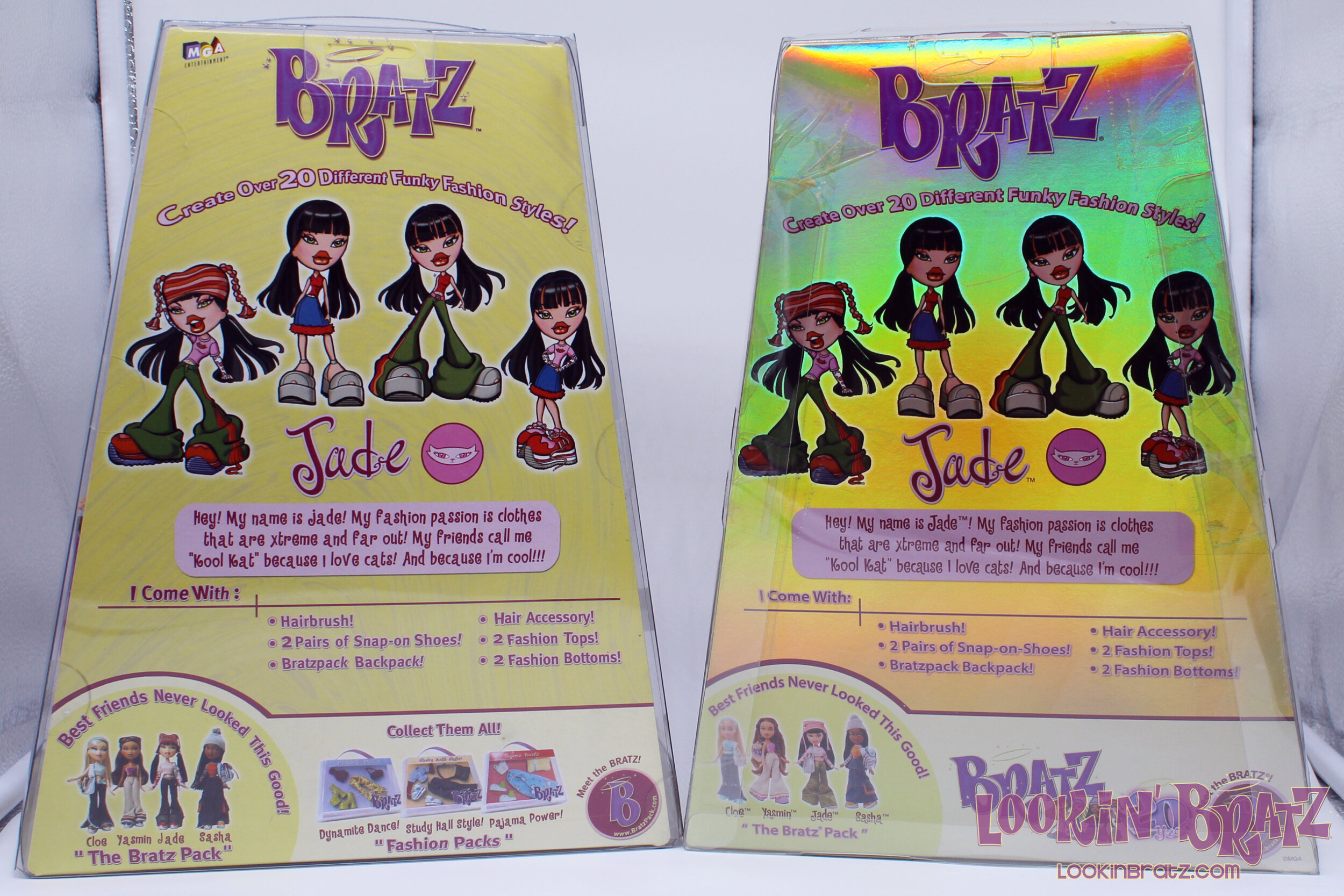 Bratz First Edition 2005 Re-Release vs. 2021 Re-Release Jade (Back)