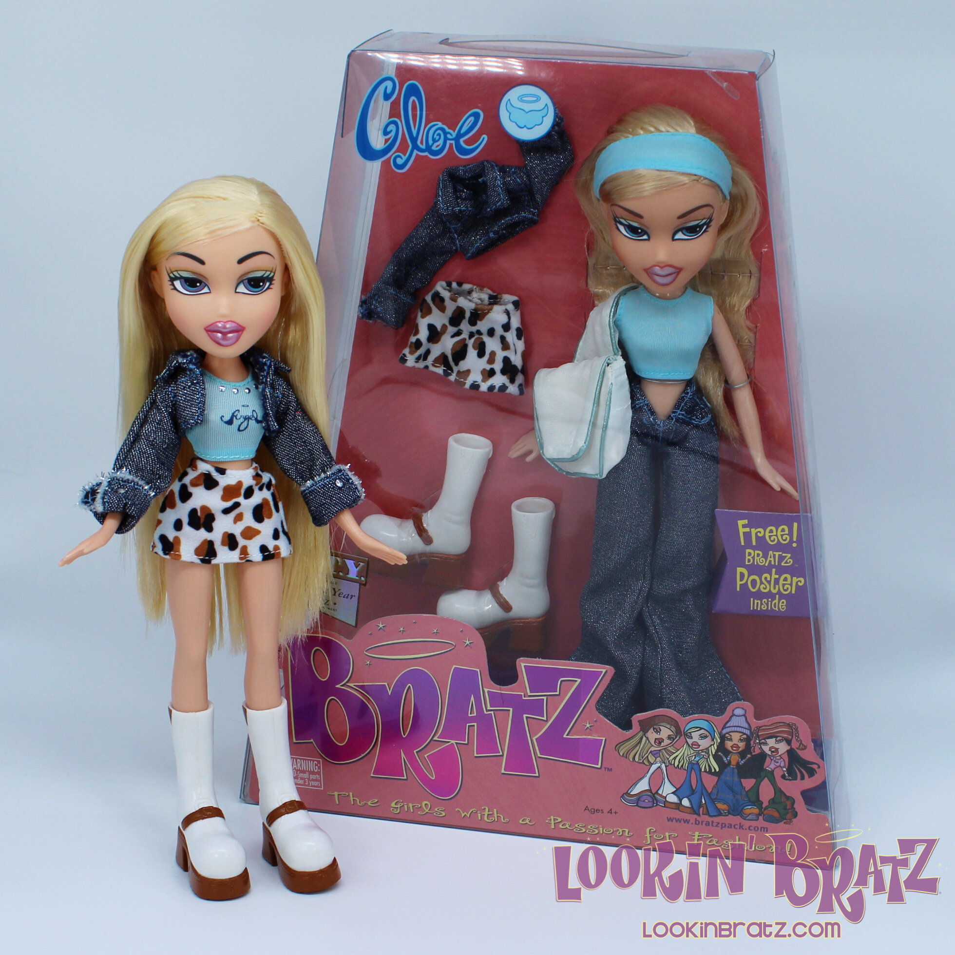 Bratz 20 Yearz Special Edition Cloe (2021; unboxed) and Bratz First Edition Re-Release Cloe (2005; boxed)