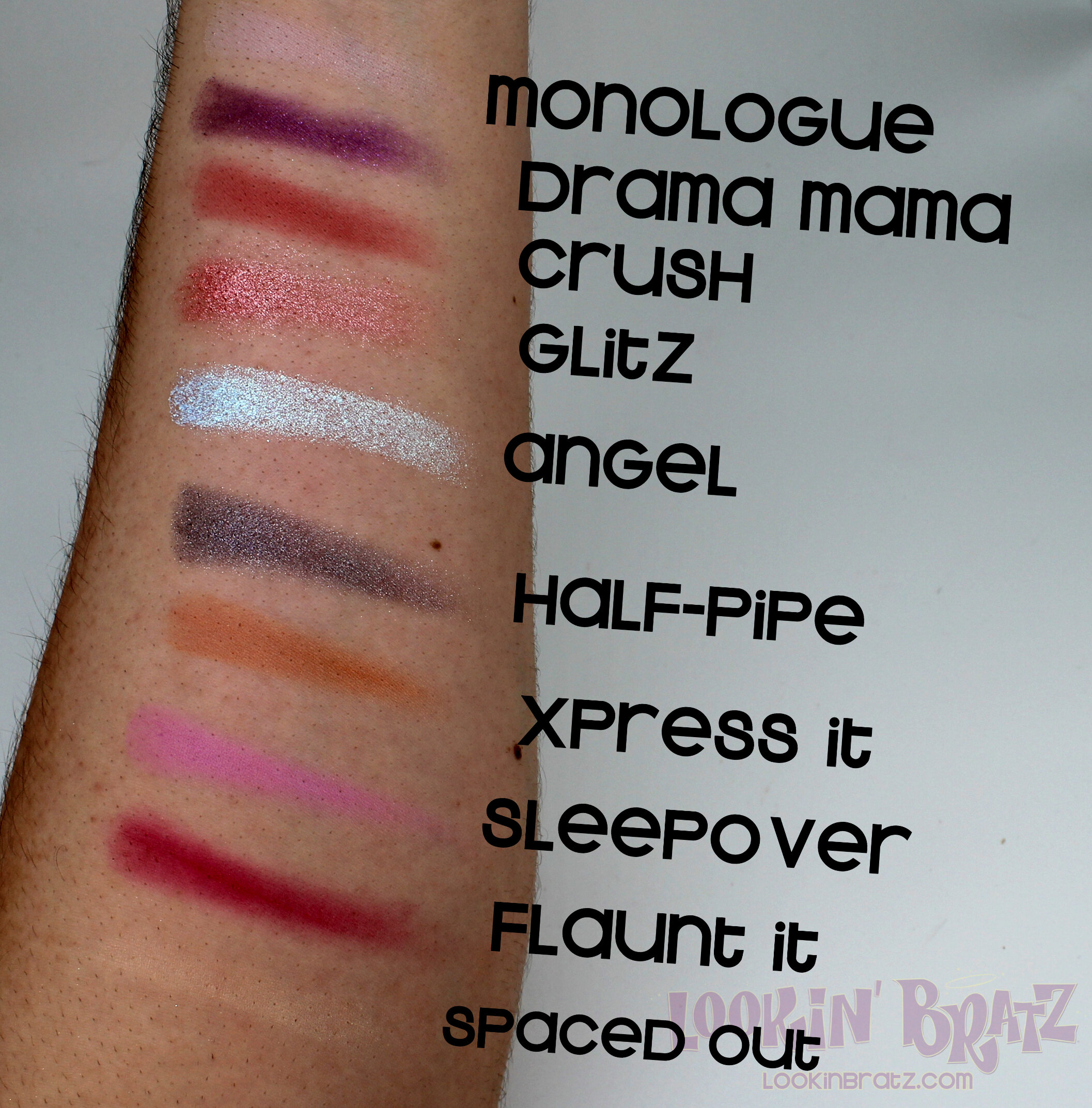 Bratz x Revolution Cloe Palette Swatches #1