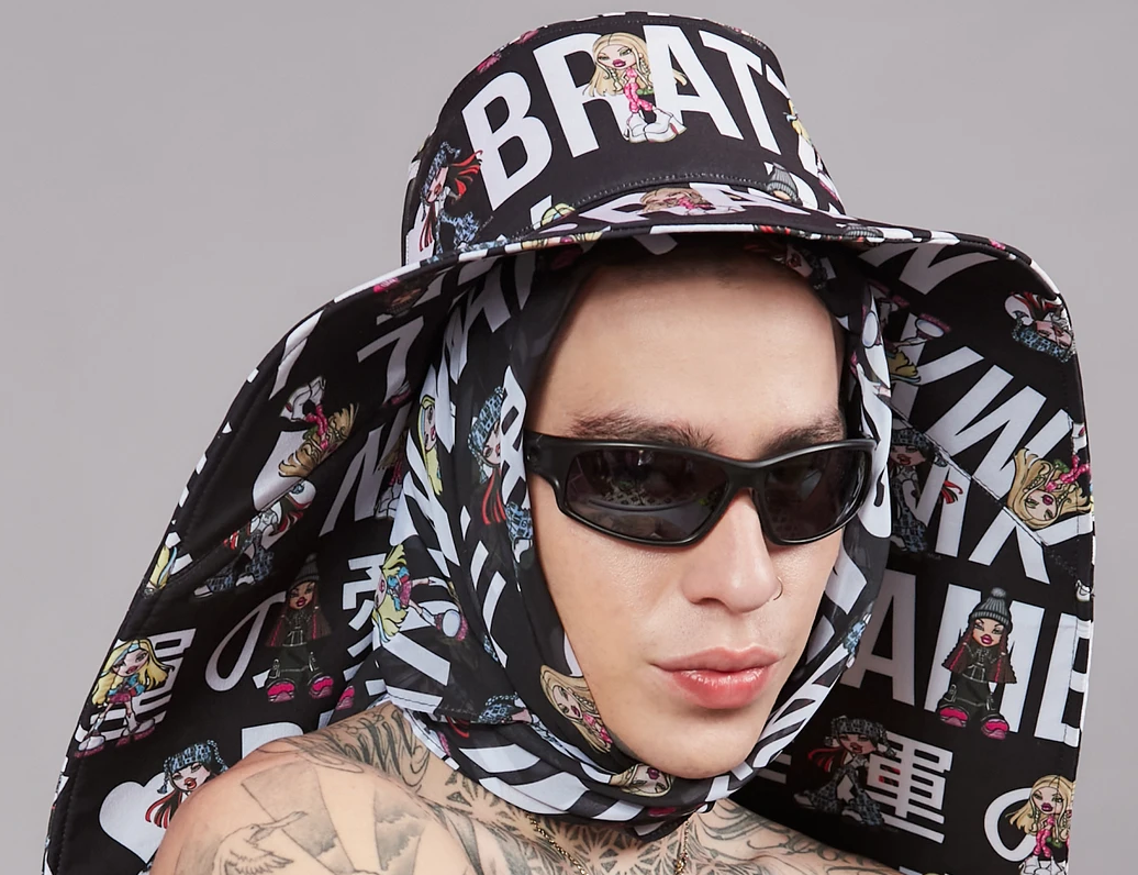 No Name x Bratz Streetwear Couture Collection Monogram Extra-Long Bucket Hat