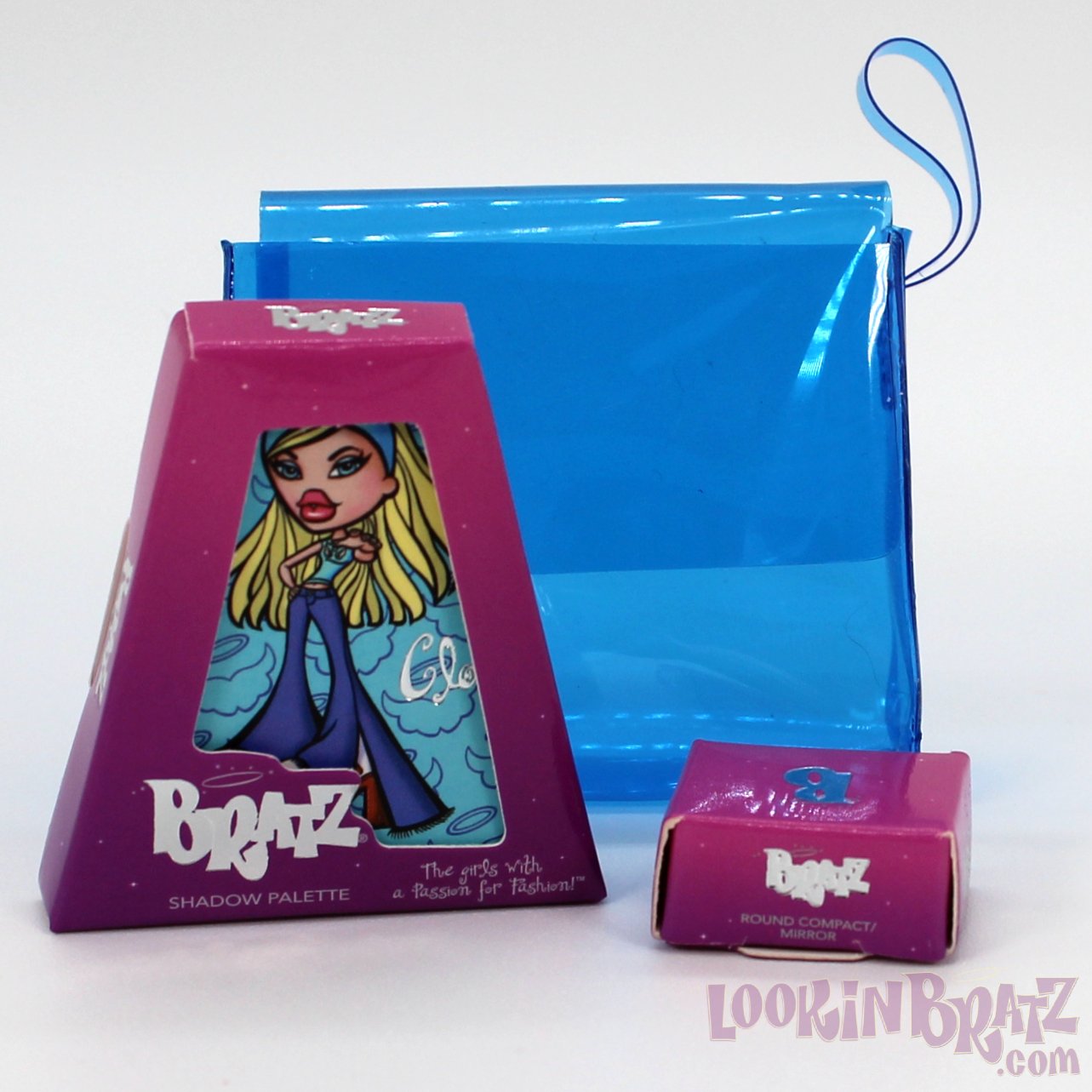 Mini Bratz Cosmetics First Edition Cloe Shadow Palette and Round Compact Mirror (Packaging)