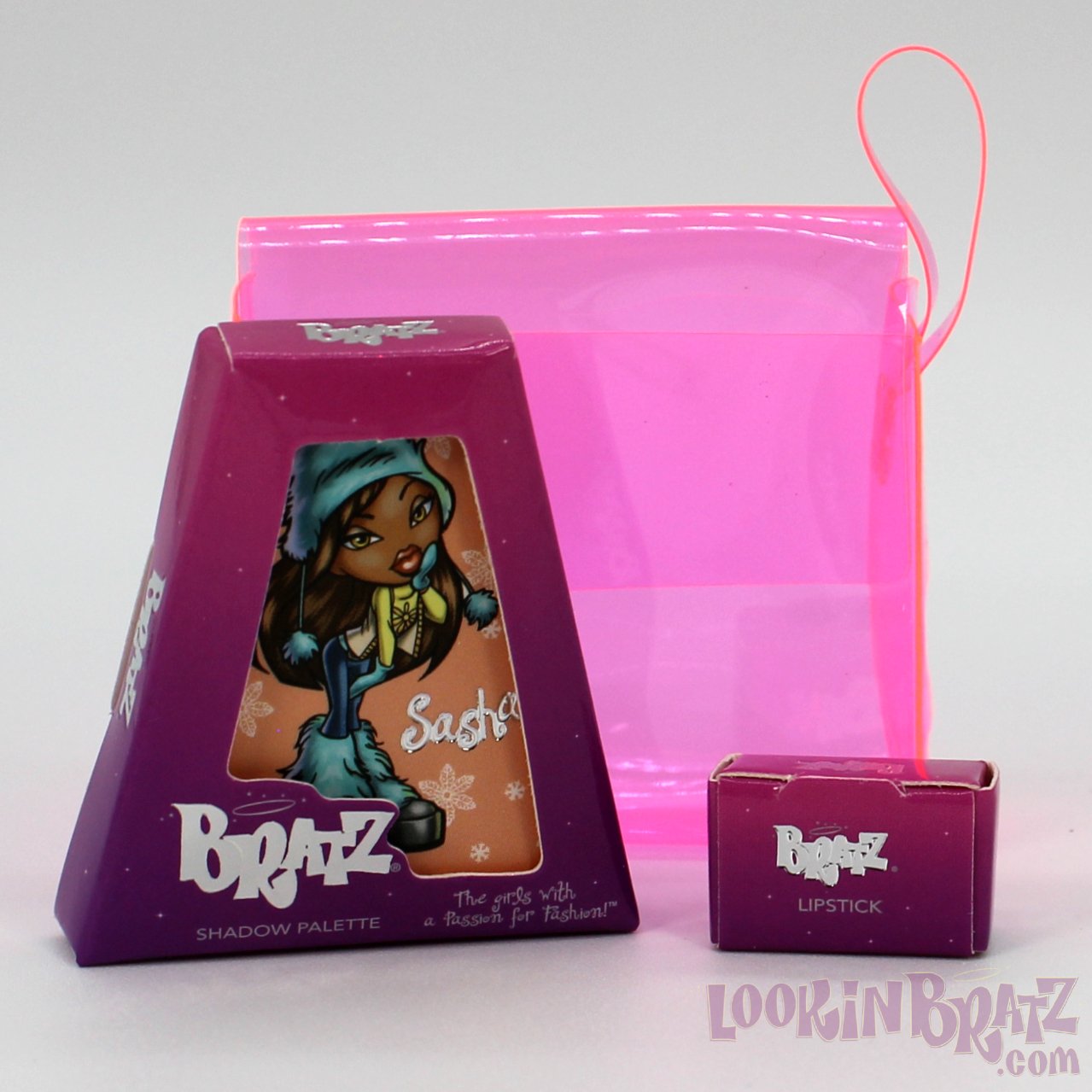 Mini Bratz Cosmetics Wintertime Sasha Shadow Palette and Lipstick (Packaging)