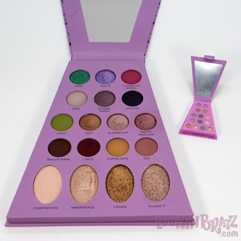 Mini Bratz Cosmetics First Edition Yasmin Shadow Palette and Revolution Palette Comparison (Inside)