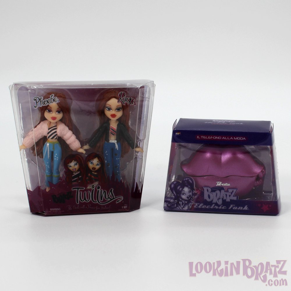 Mini Bratz Twiins Phoebe &amp; Roxxi and Electric Funk Luscious Lip Phone (Front)