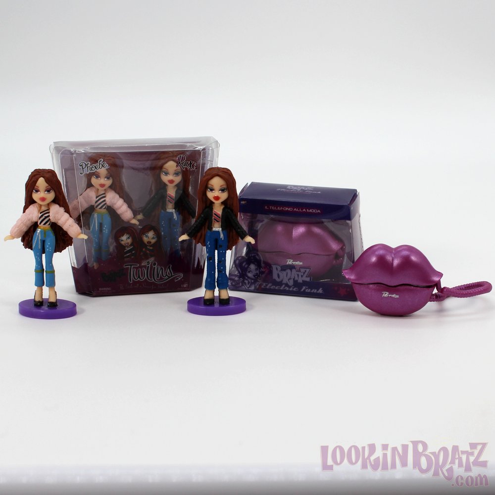Mini Bratz Twiins Phoebe &amp; Roxxi and Electric Funk Luscious Lip Phone (Unboxed)