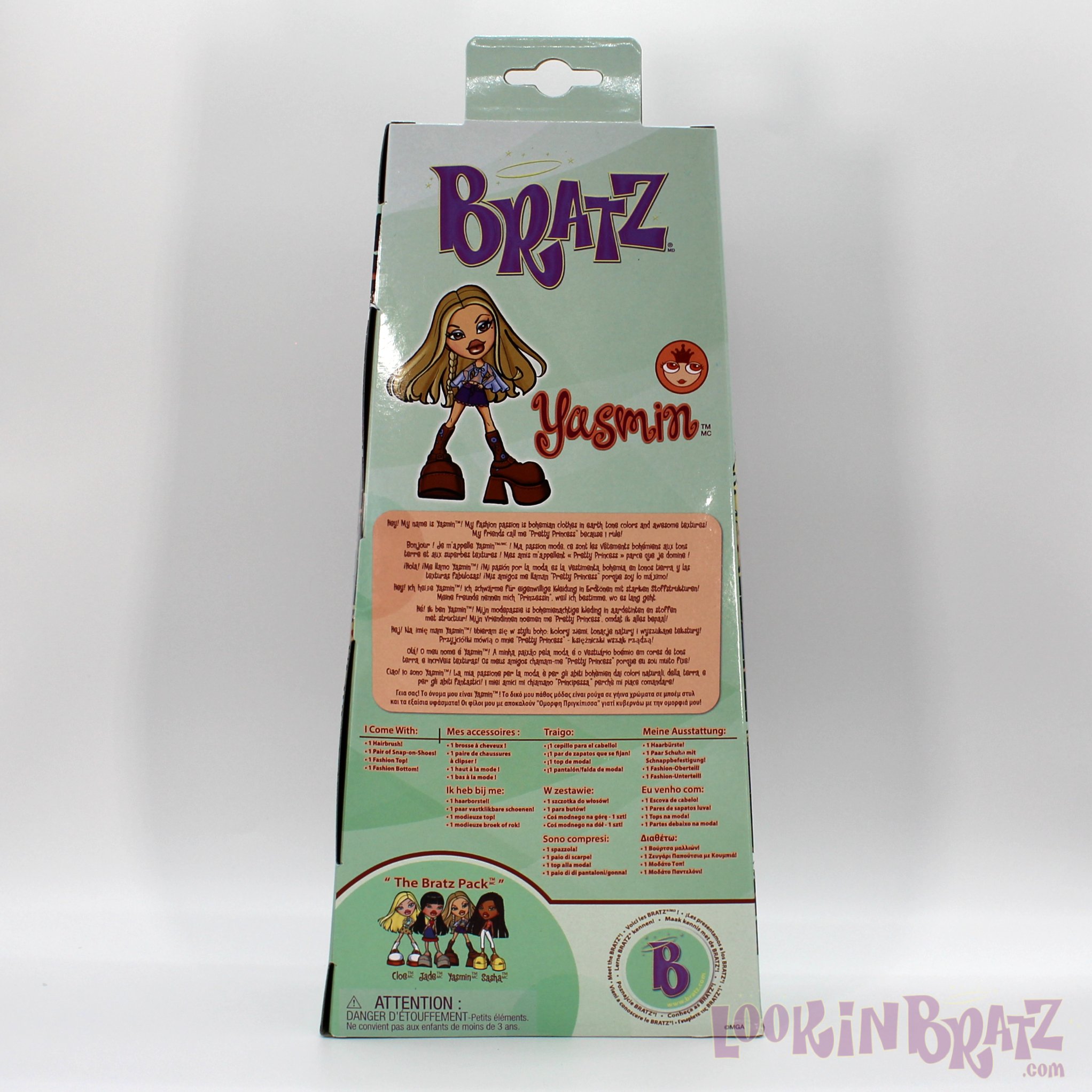 Bratz Series 1 Budget Yasmin Packaging (Back)