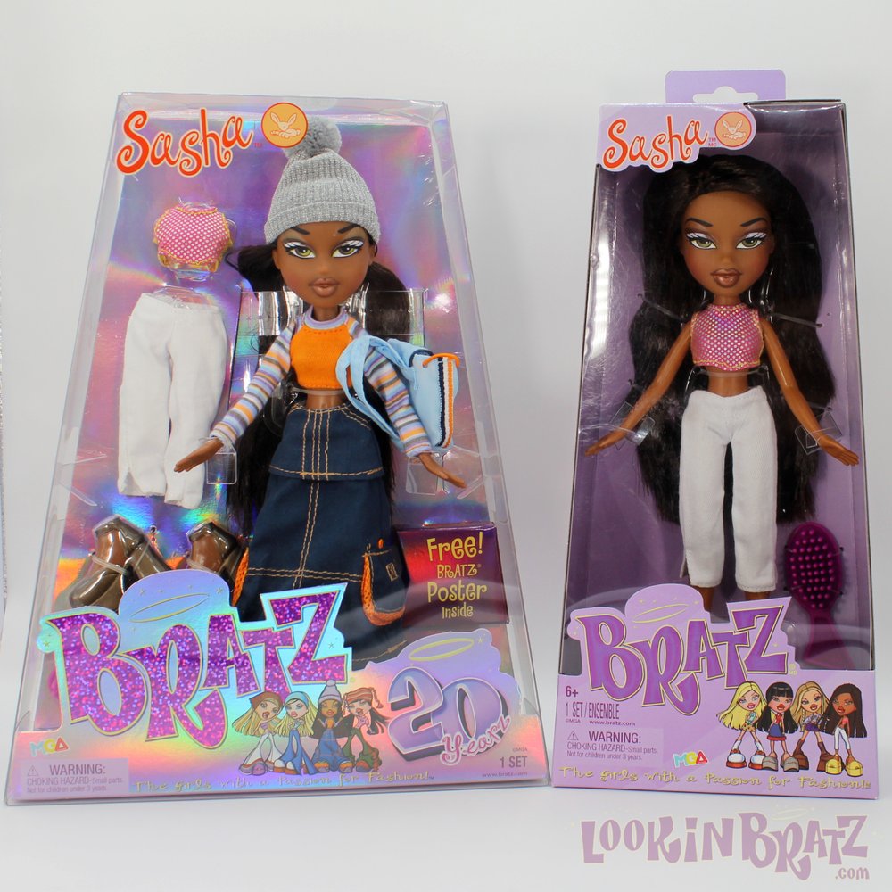 Bratz 20 Yearz Special Edition and Series 1 Budget Sasha Comparison