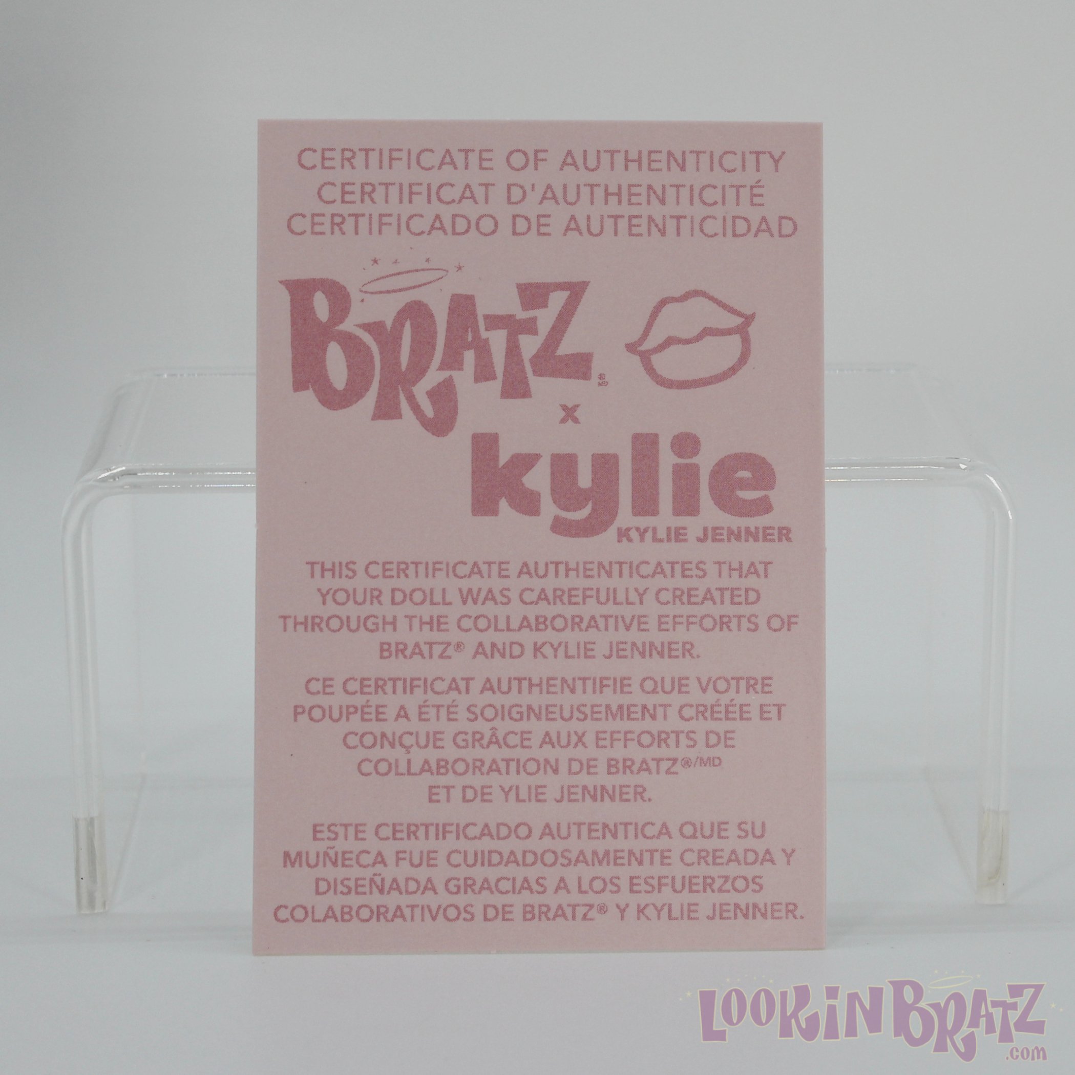 Bratz x Kylie Jenner Certificate of Authenticity