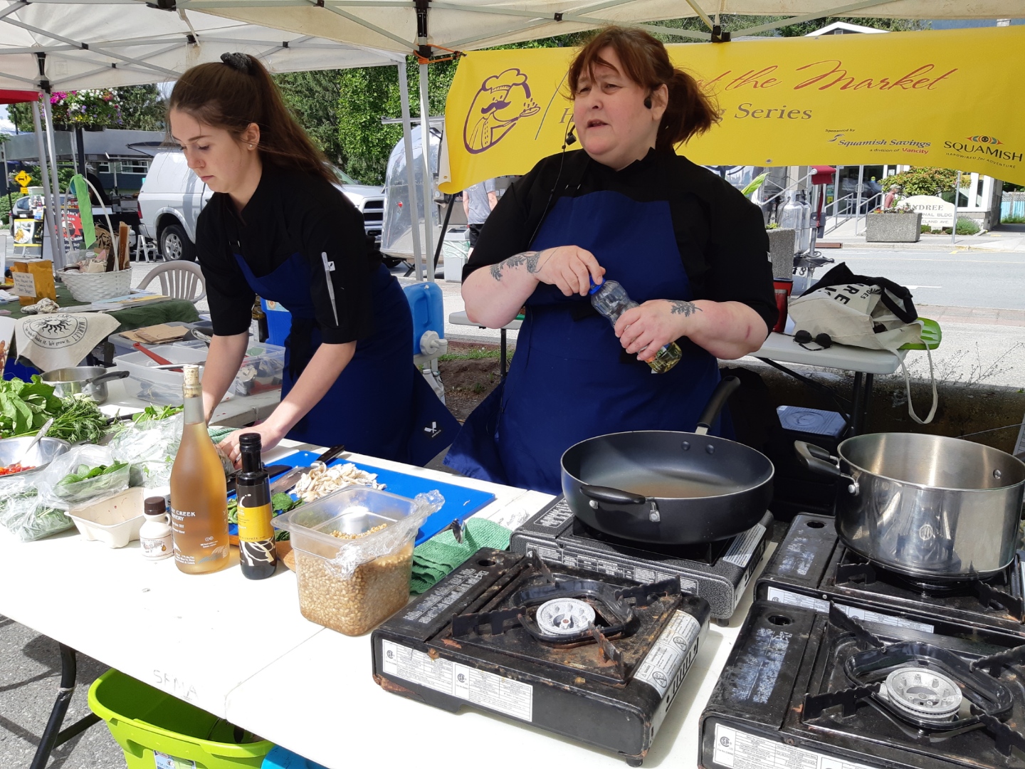 “Chef at the Market” demo on June.1/2019 by Karen McAthy. She is the founder and head cheese maker at Blue Heron Creamery. Karen grew up learning how to grow food, and a deep desire to learn and understand how nature works drives her pursuit of cultured and aged nut and plant-based cheeses. Karen also teaches classes on plant-based cheesemaking and hosts regular creative dining events. She is formerly the Executive Chef of Graze Vegetarian and Zend Conscious Lounge restaurants in Vancouver, BC. Visit Blue Heron Creamery’s website here: https://www.blueheroncheese.com/ Facebook: https://www.facebook.com/blueheroncheese/ Instagram: https://www.instagram.com/blueheroncheese/
