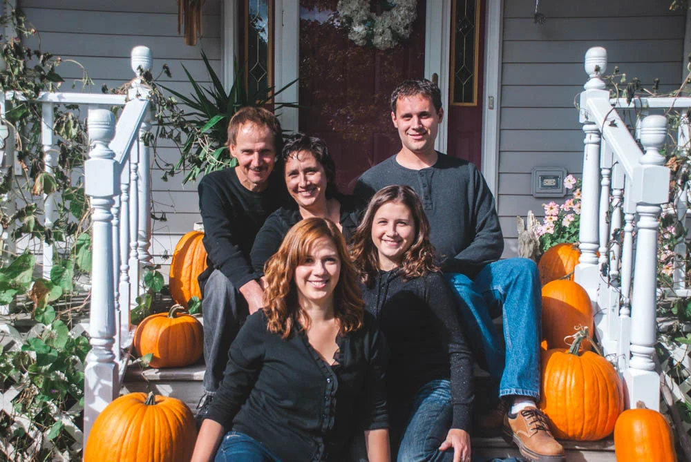 Family portraits at home in Wisconsin