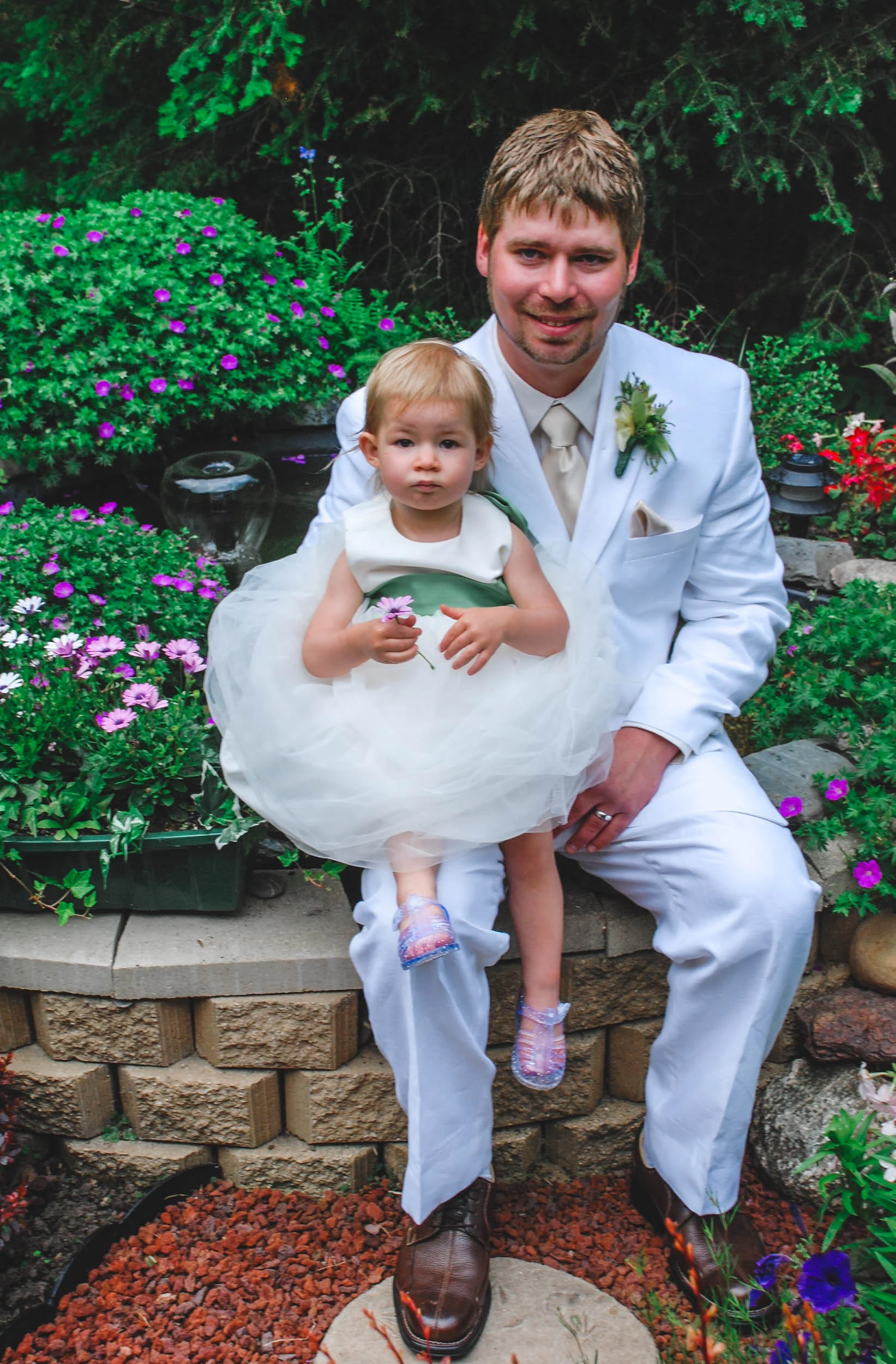 Daddy and daughter; groom and flowergirl