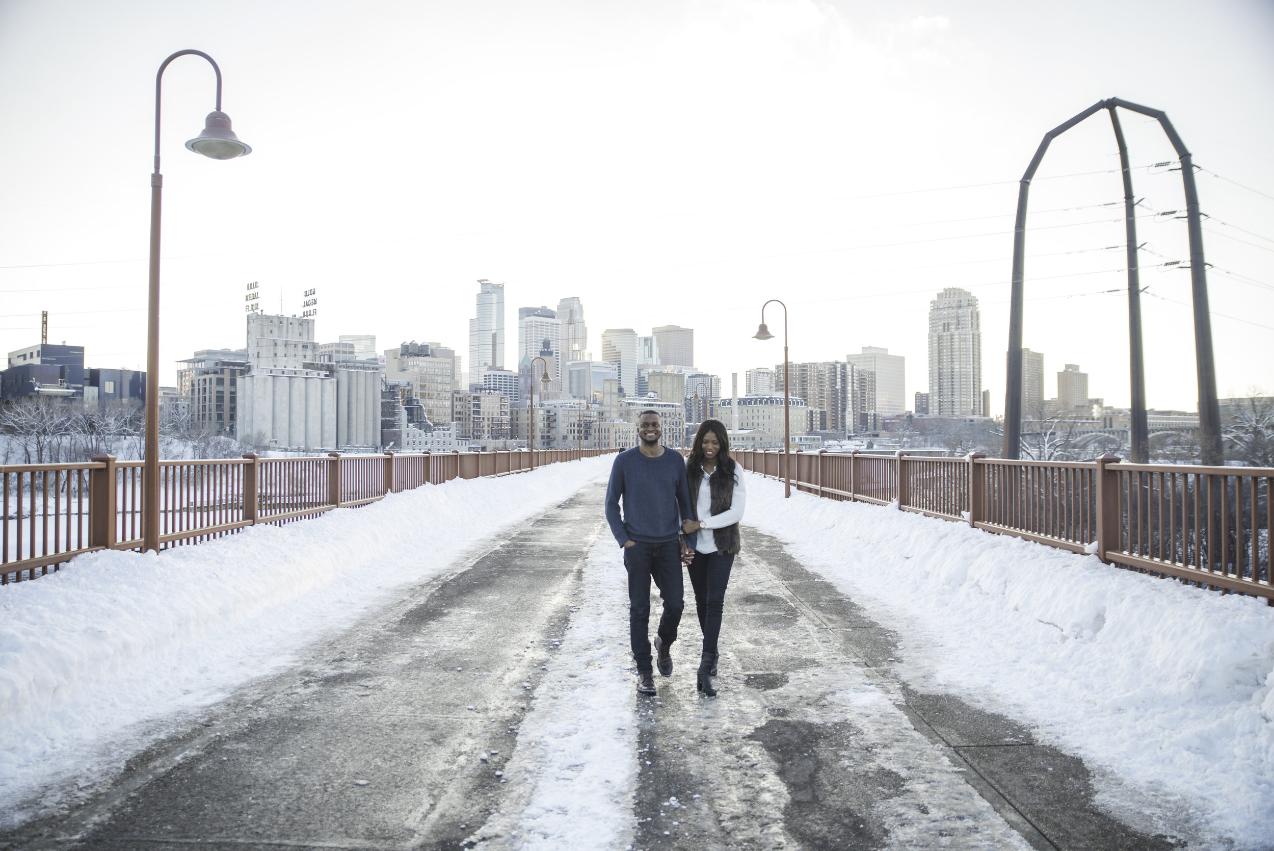 Stone Arch Bridge Engagement Photos