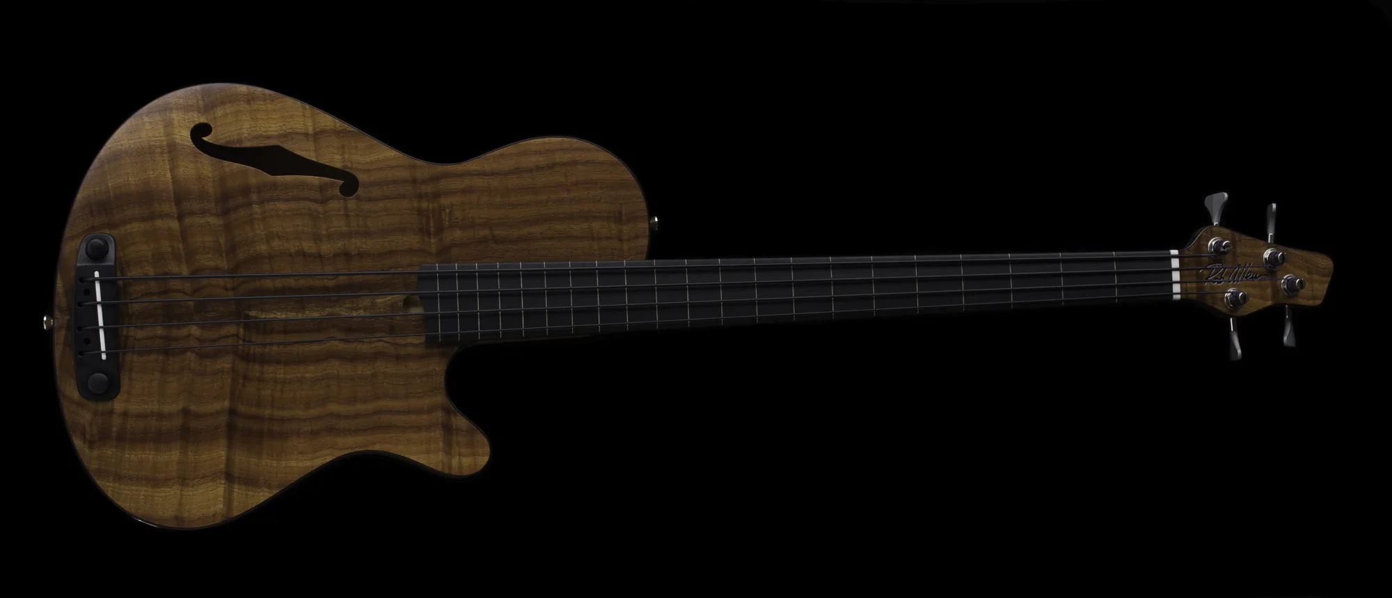 Deep 4 Koa Fretless Bass #1400