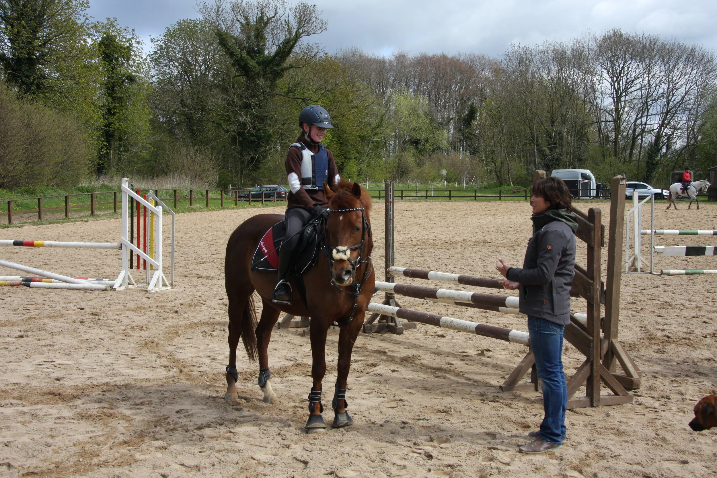 Characklis instructing a rider.