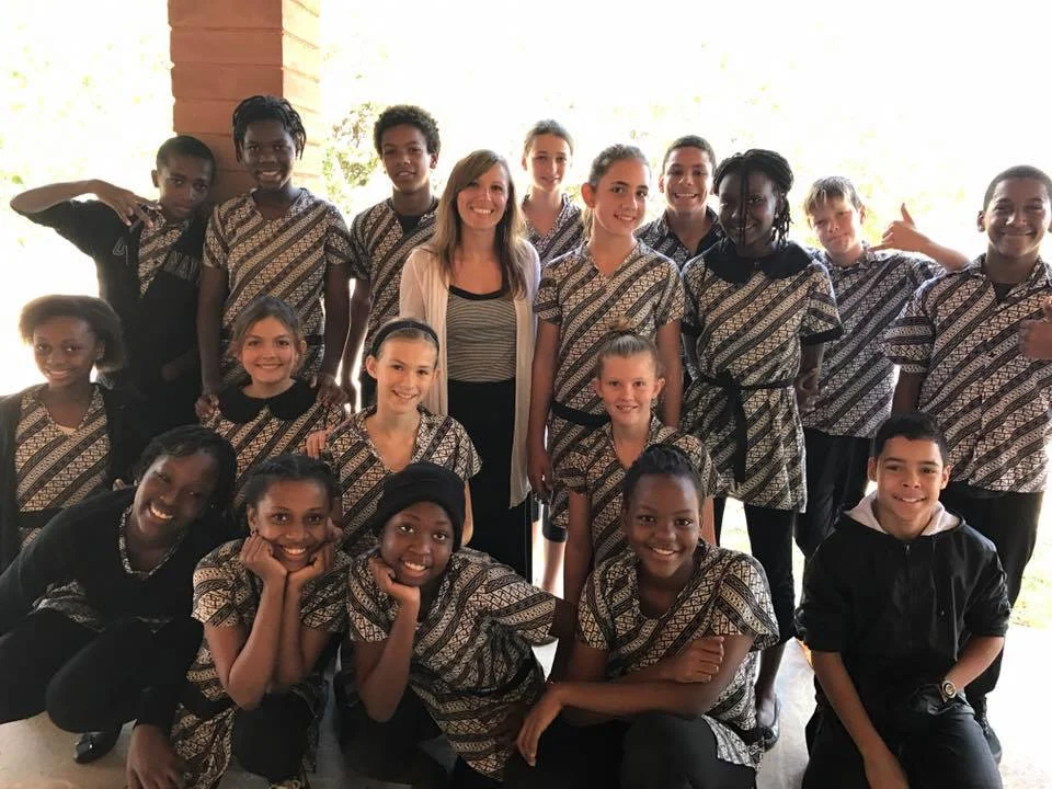 Christine Fogle from Jubilee Church (Atlanta) with students from Rapale International School