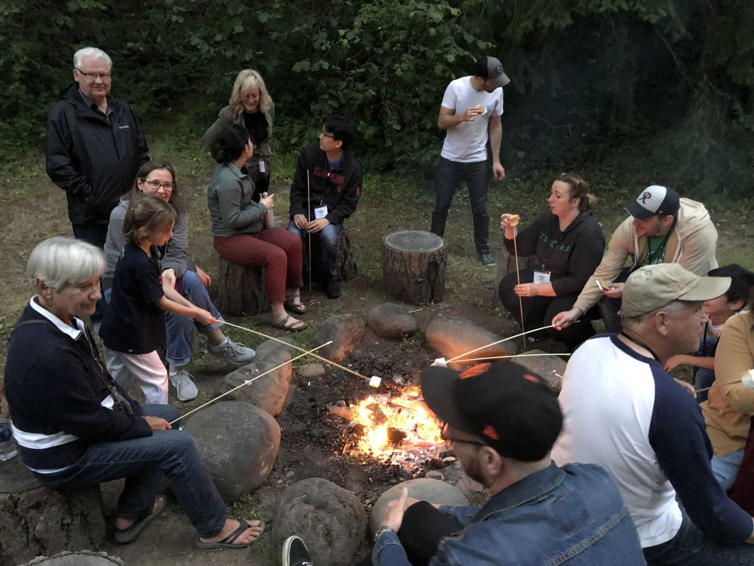 Marshmallows and good conversations around the campfire