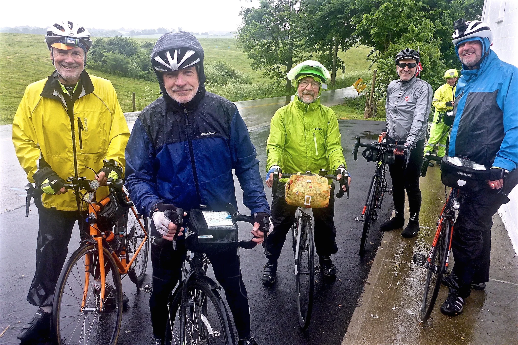 Now it's raining and windy. Into a ubiquitous local Subway for coffee and a warm sandwich. We draggle in, sopping wet. John remarks wryly, "We must look quite charming."
