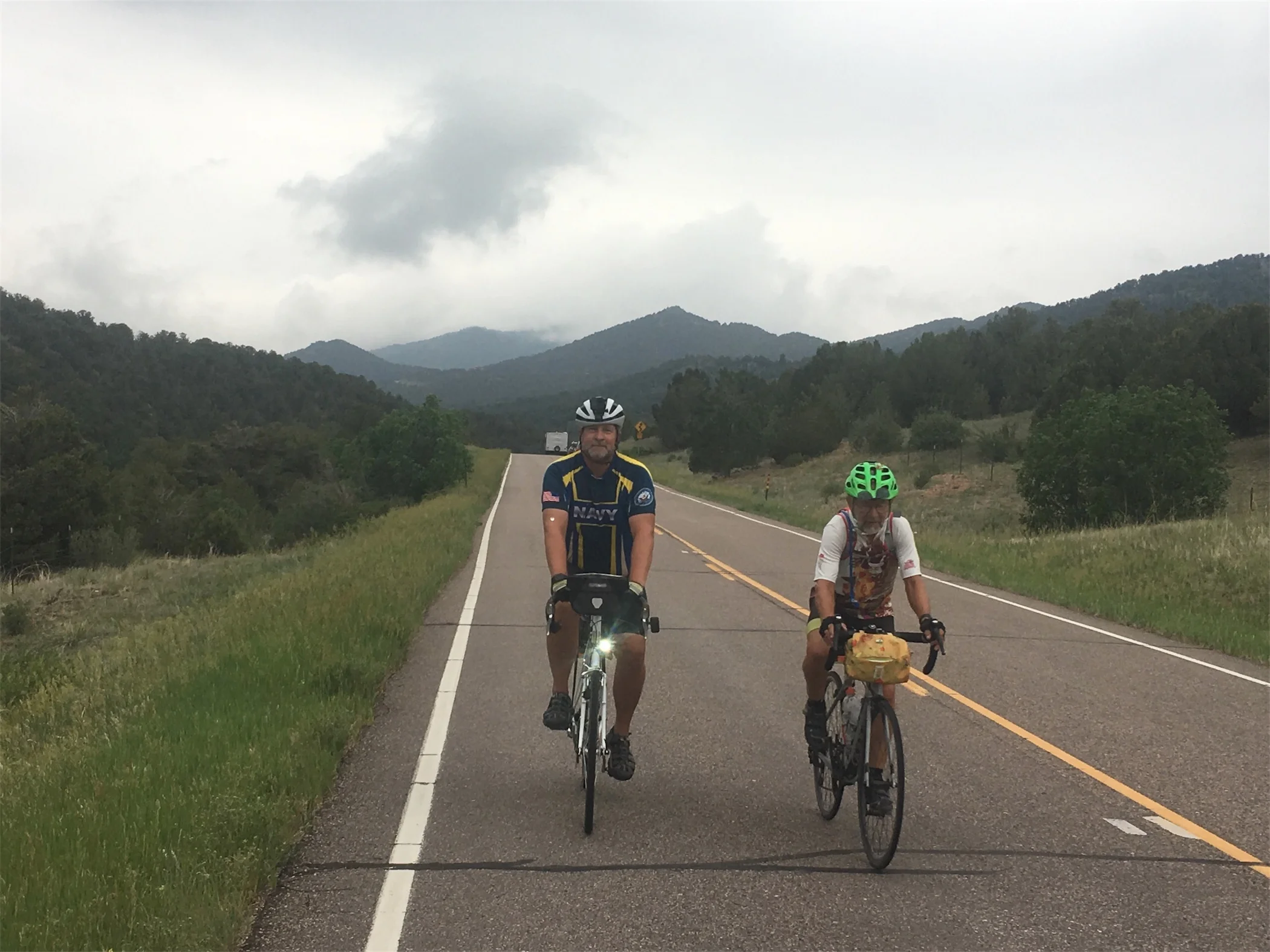 Bill and I biking up toward Currant Creek Pass