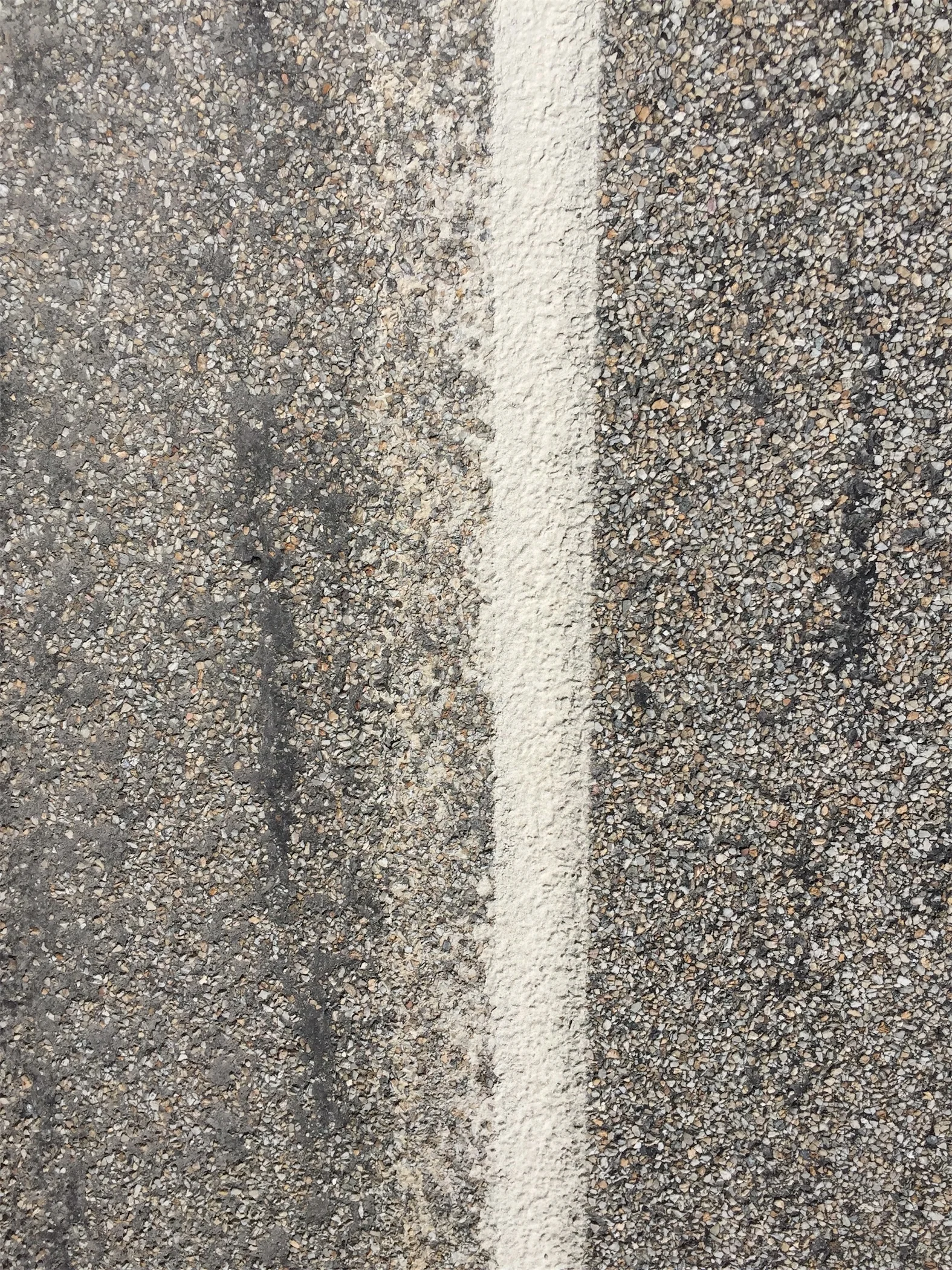 We have followed this ever shifting, changing, but almost always present white line along the right side of the road here.