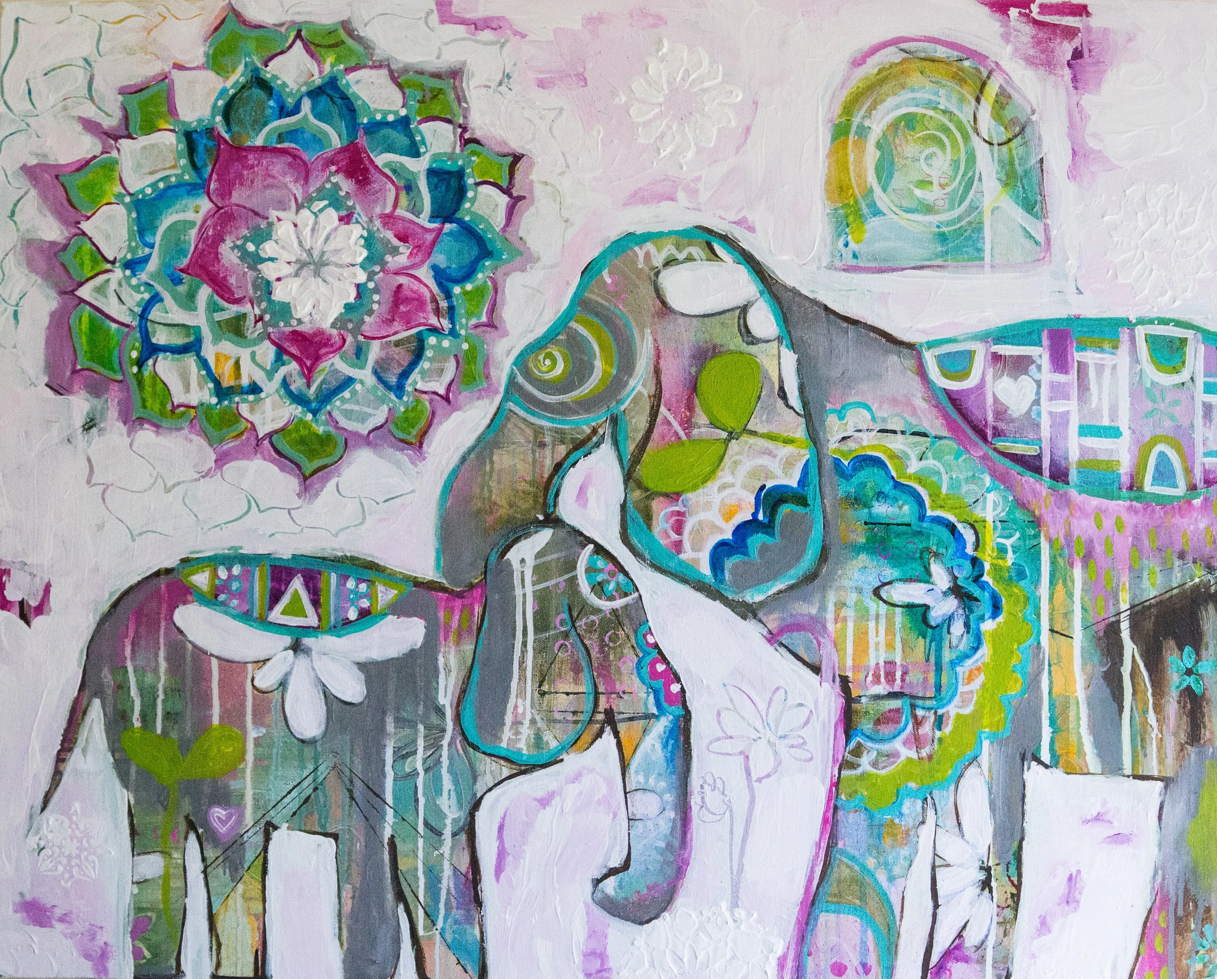 "Mothering" 24 x 30" acrylic on canvas
