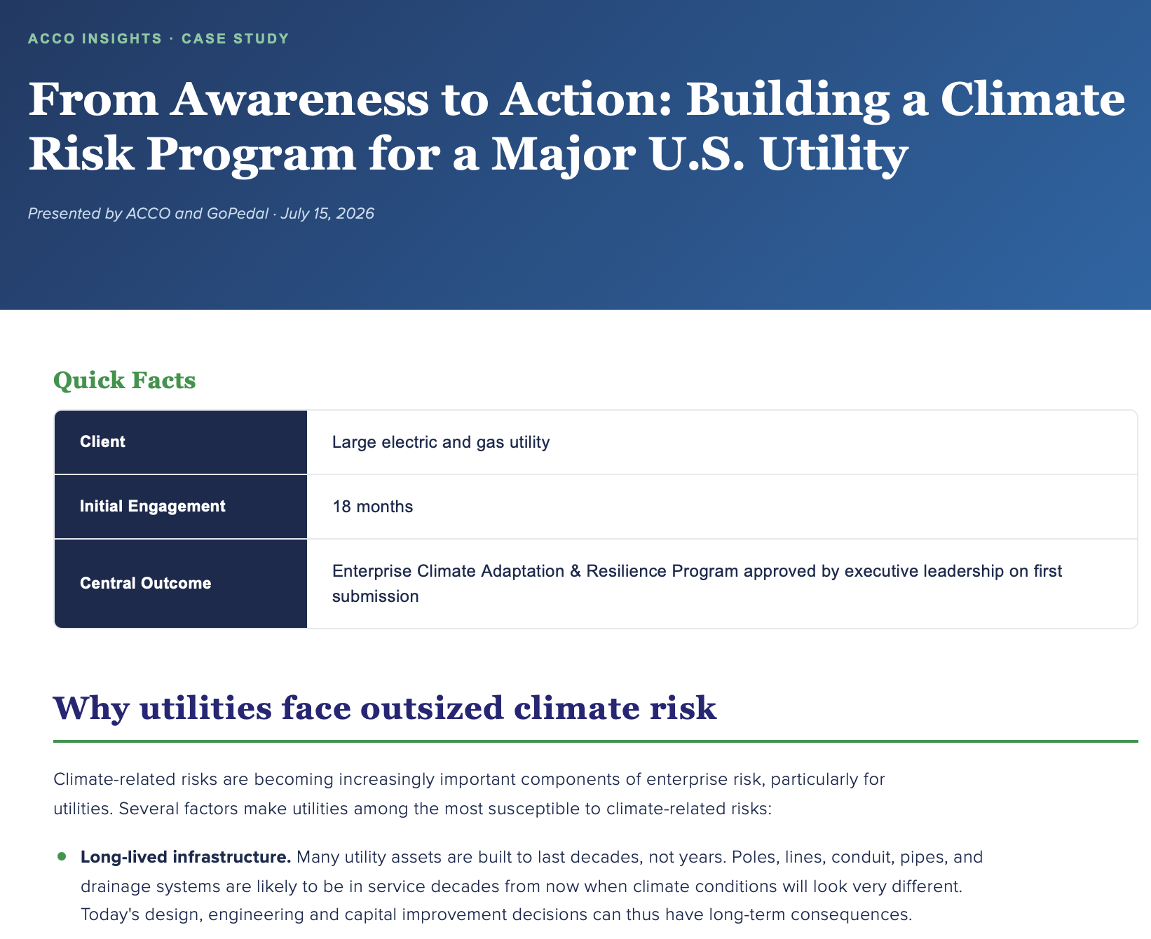 Building a Climate Risk Program for a Major U.S. Utility — featured image