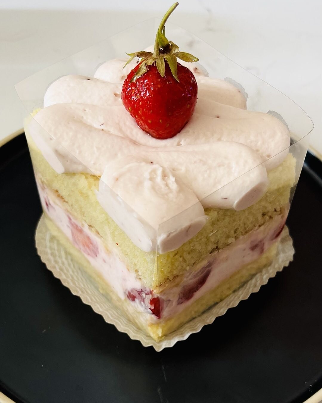 Strawberry Shortcake, cool and delicious for the Independence Day weekend! Iron Rooster Bakery serves them up.