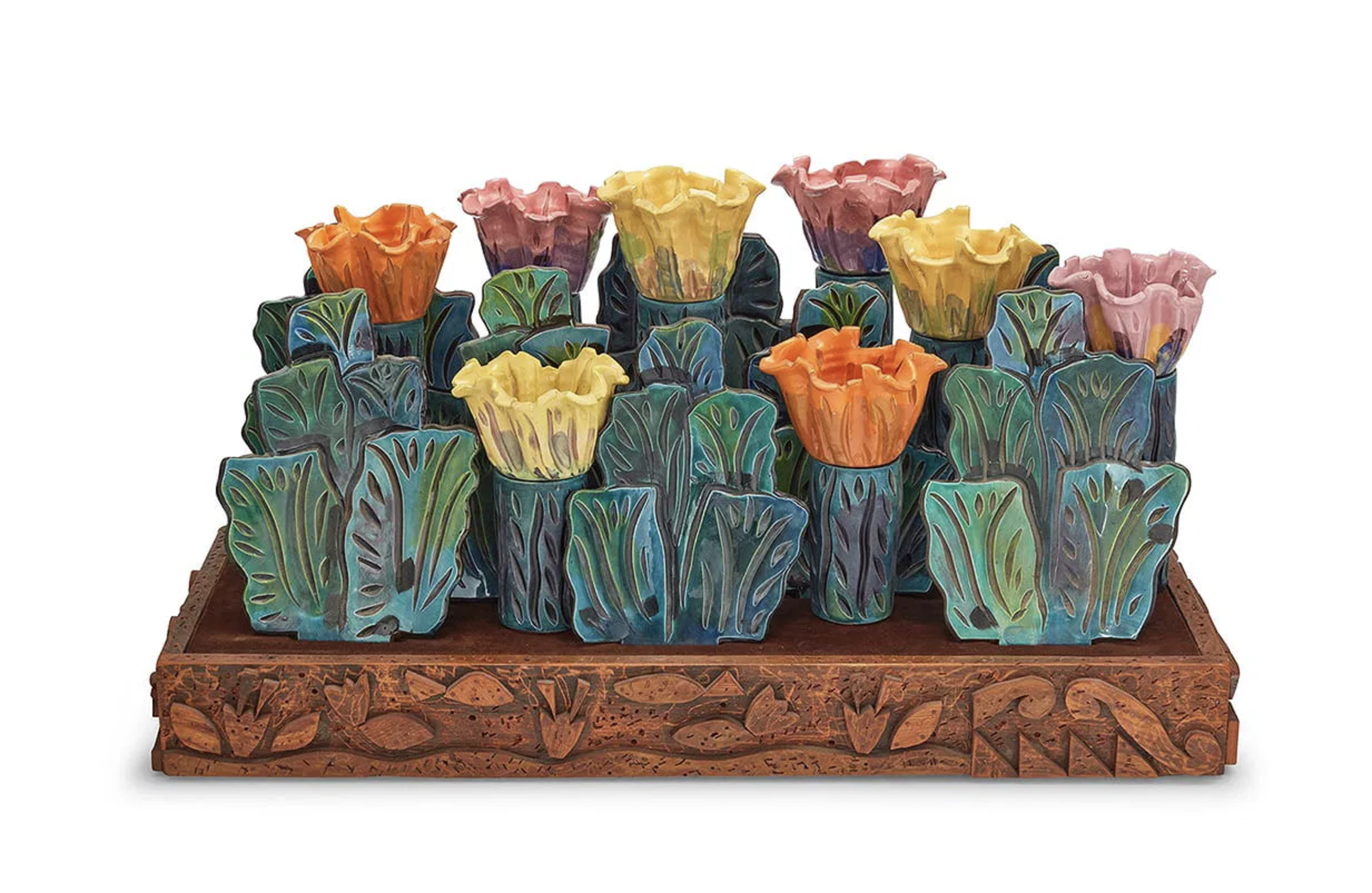Eddie-Dominguez-Artwork-Mixed-Zinnias-Ceramic-Sculpture.png