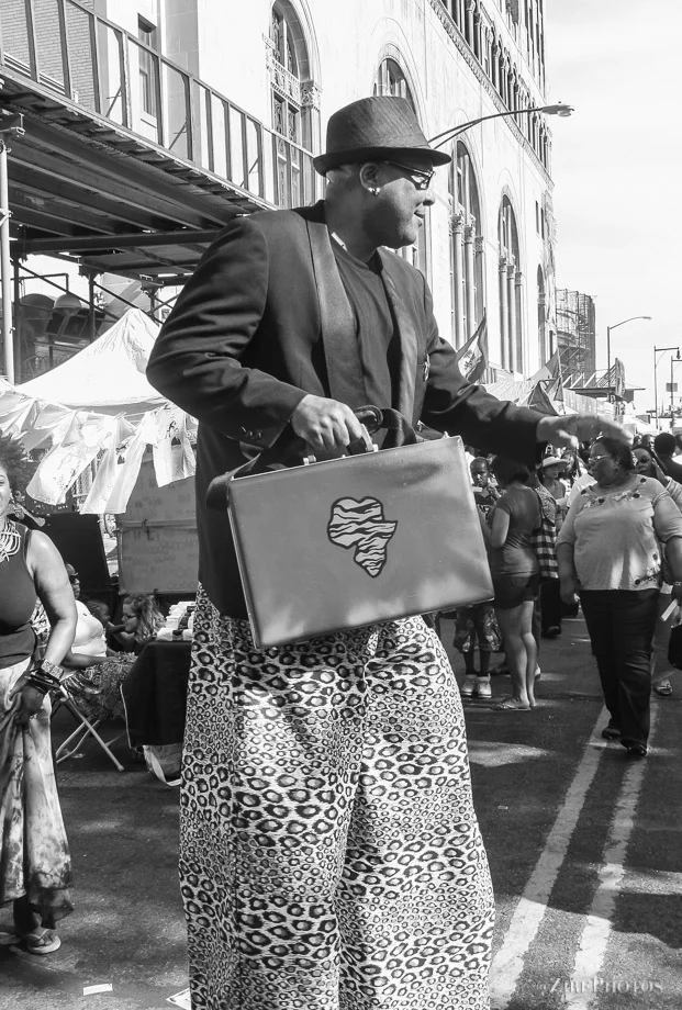 Man on stills at BAM Street Festival