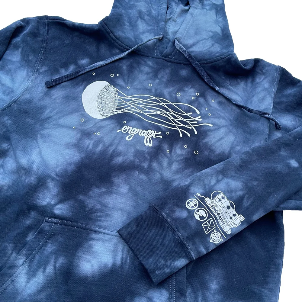 【ヨウジヤマモト】FRENCH TERRY JELLYFISH GRAPHIC HOODIE FRENCH TERRY 