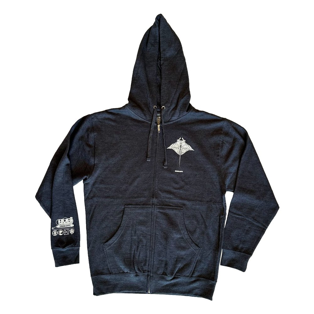 【新品未開封】FLUFFY ZIP HOOD SET UP / WH The Frag Manta Ray Zip Up Hoodie — ENGRAFFT