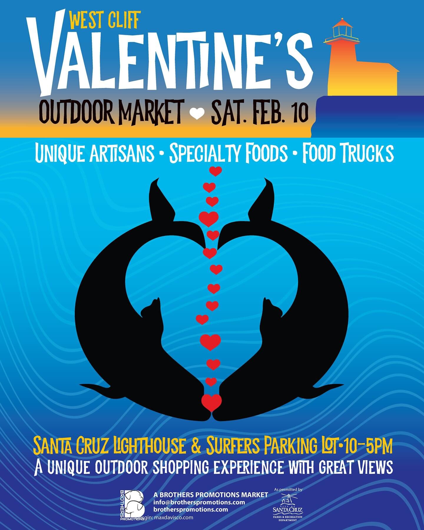 will be at the West Cliff Valentines Outdoor Market in Santa Cruz this Saturday from 10 AM-5 PM! My booth will be located as always by the Surfing Museum at Lighthouse Point. Come by and get some new Art Infused clothing and goods! Hope to see you th