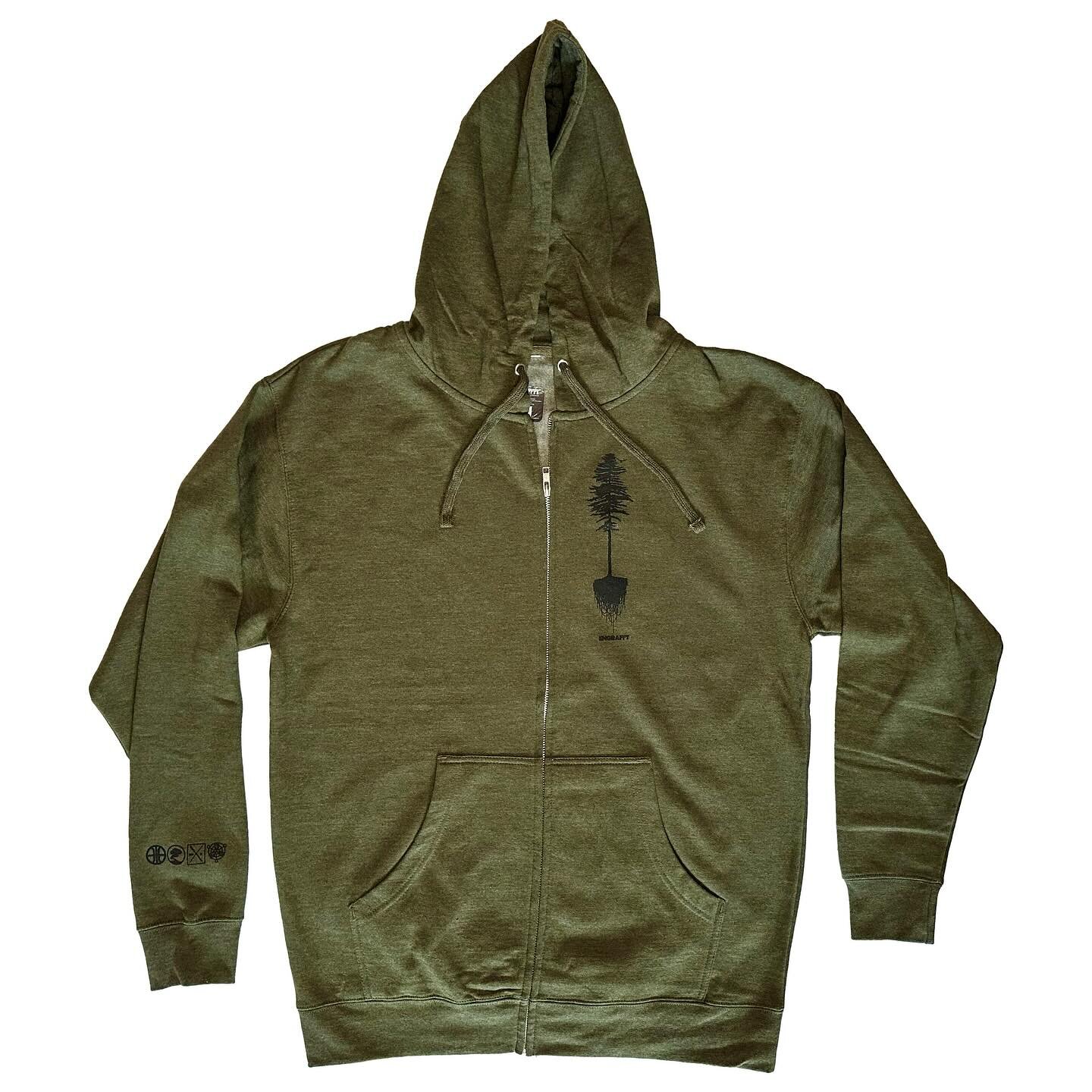 Since so many of you love the Army Heather colorway of the Grafted Redwood Crewneck.. Presenting the new Army Heather colorway of the Grafted Redwood Zip Up Hoodie! Inspired by a love of the redwoods and my West Coast roots. This high quality &ldquo;