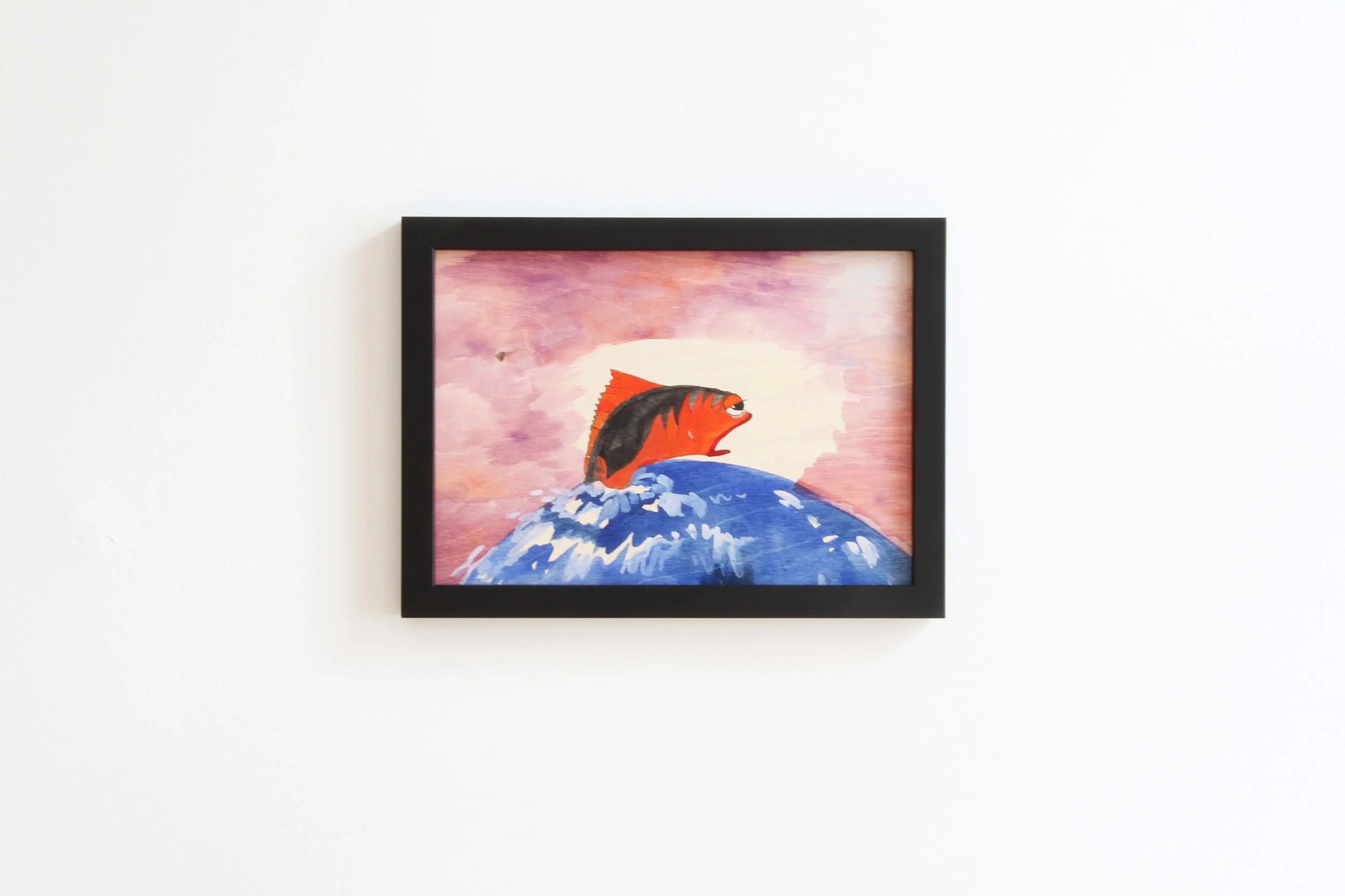 Ohne Titel (Fischli), 2018 Gouache on wood 21 x 29.7 cm