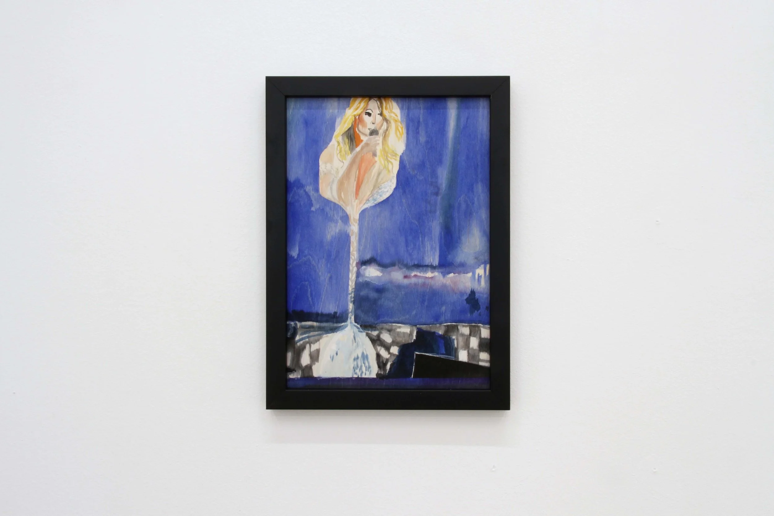 Ohne Titel (Mariah), 2018 Gouache on wood 29.7 x 21 cm