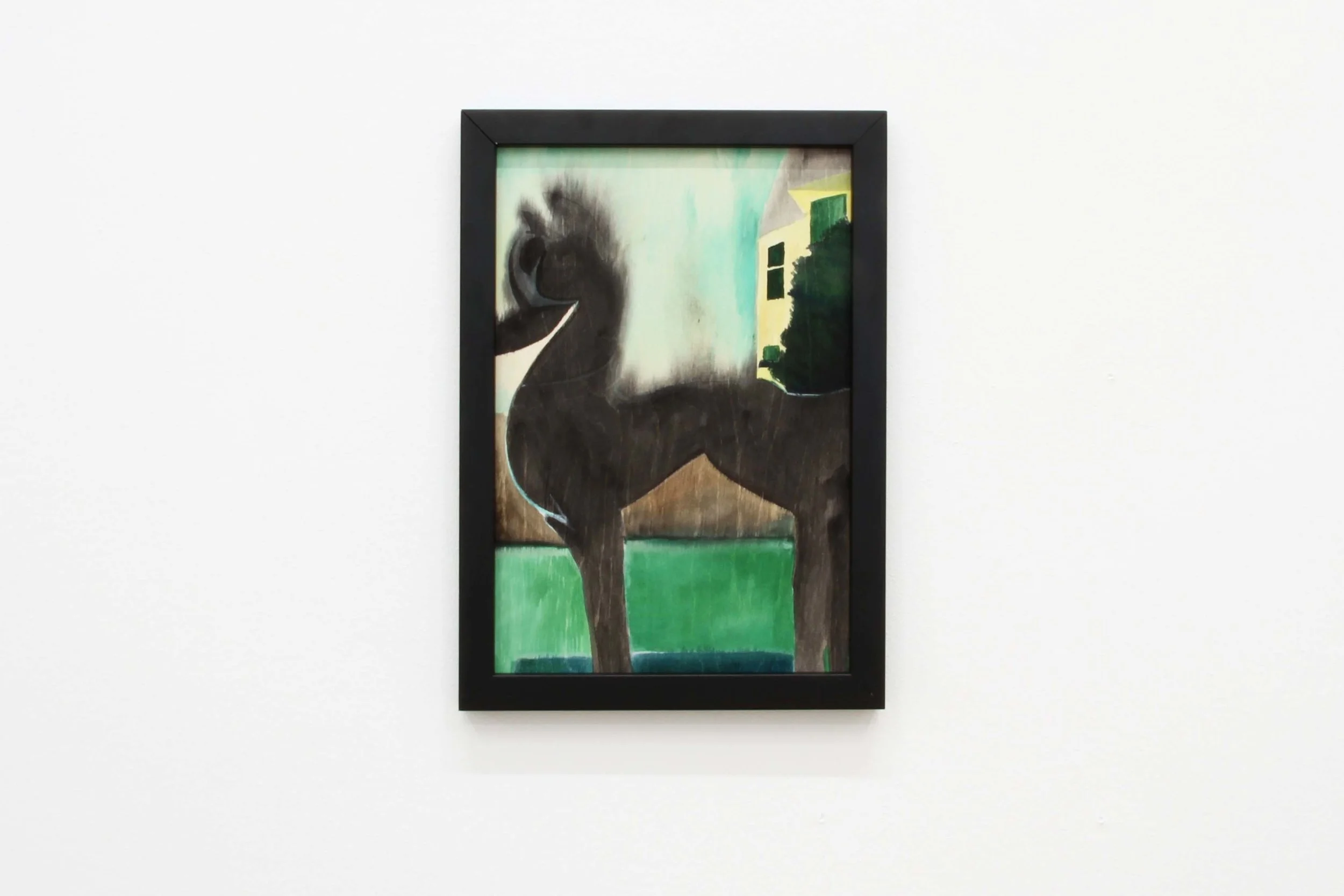 Ohne Titel (Paralyzed), 2018 Gouache on wood 29.7 x 21 cm